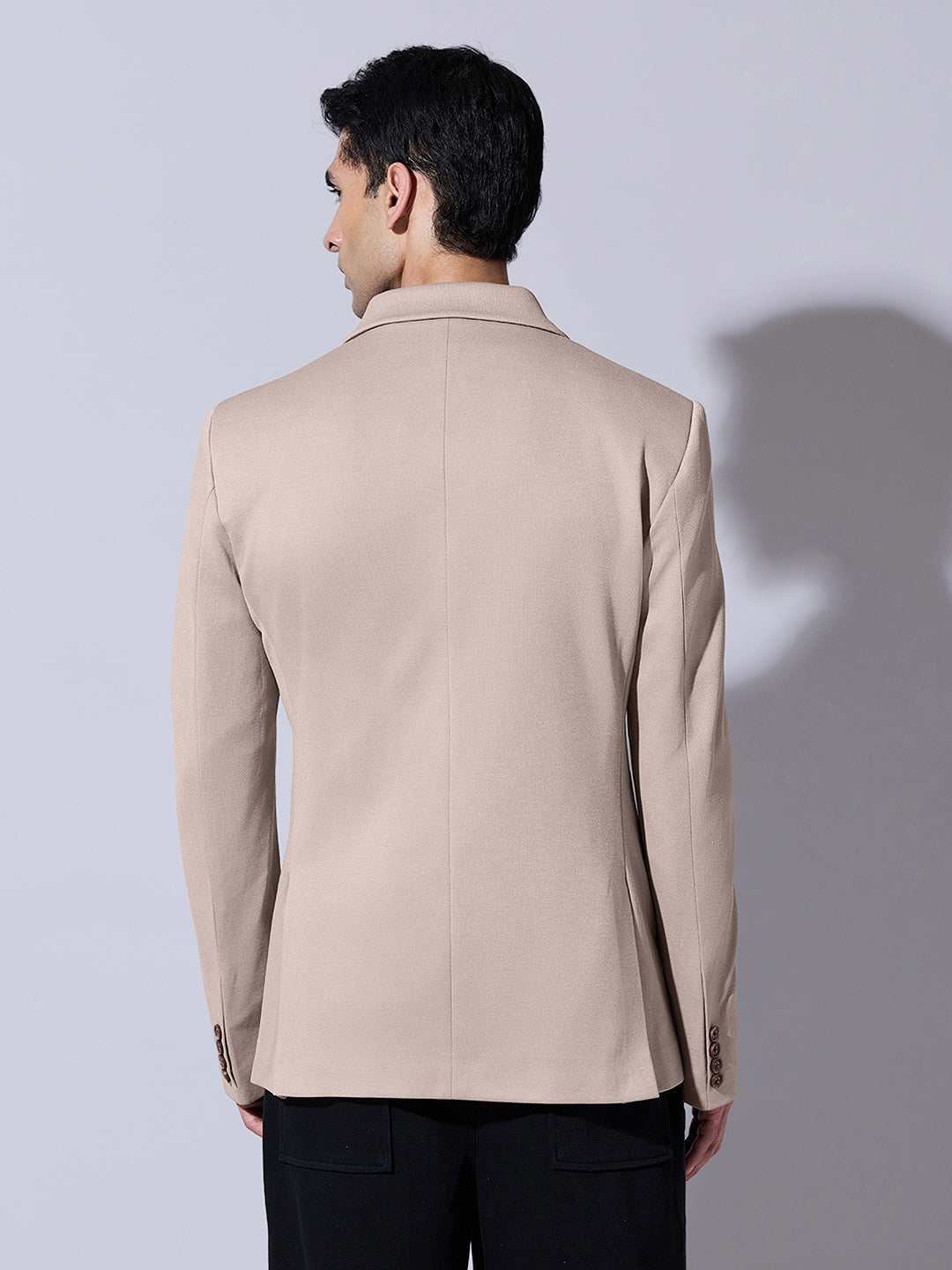 Men's Beige Single Breasted Tailored Fit Blazer