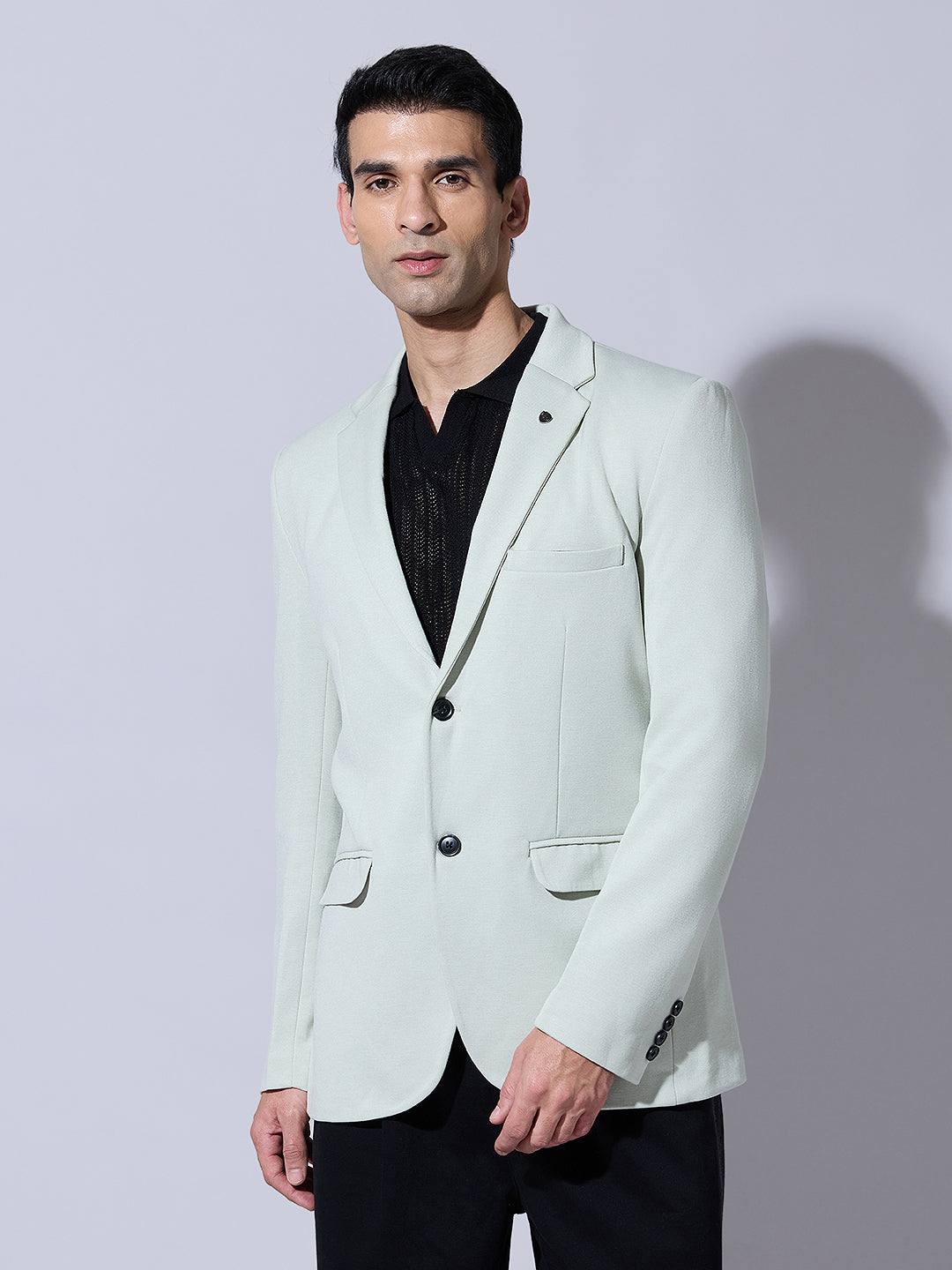 Men's Green Single Breasted Tailored Fit Blazer