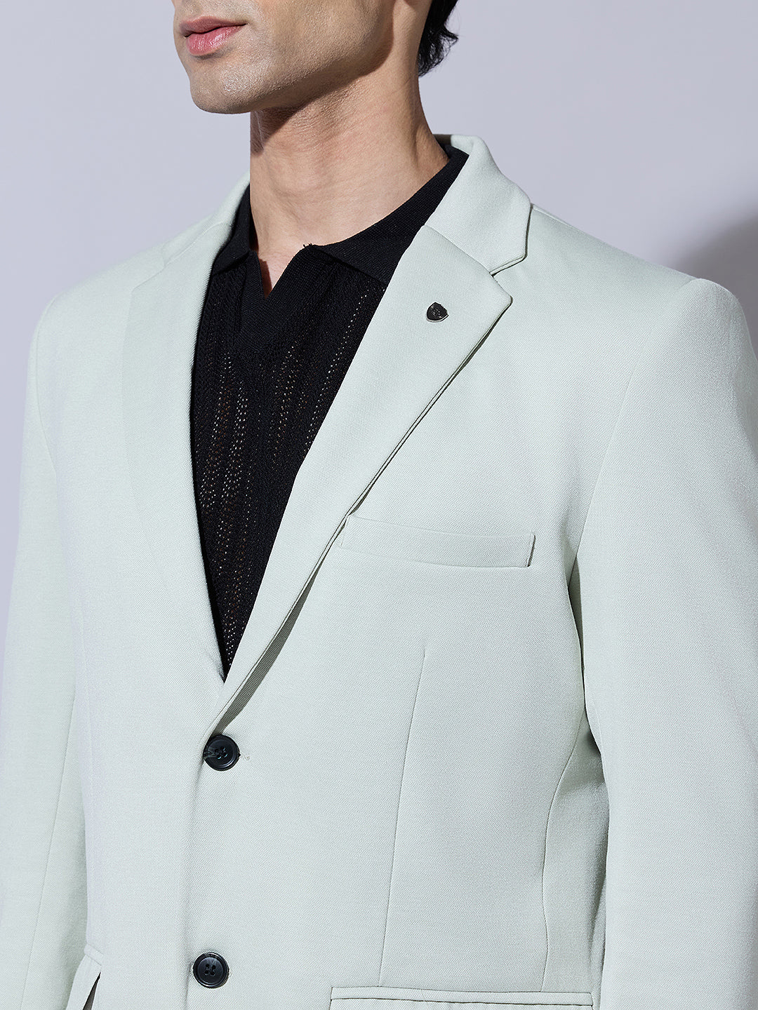 Men's Green Single Breasted Tailored Fit Blazer