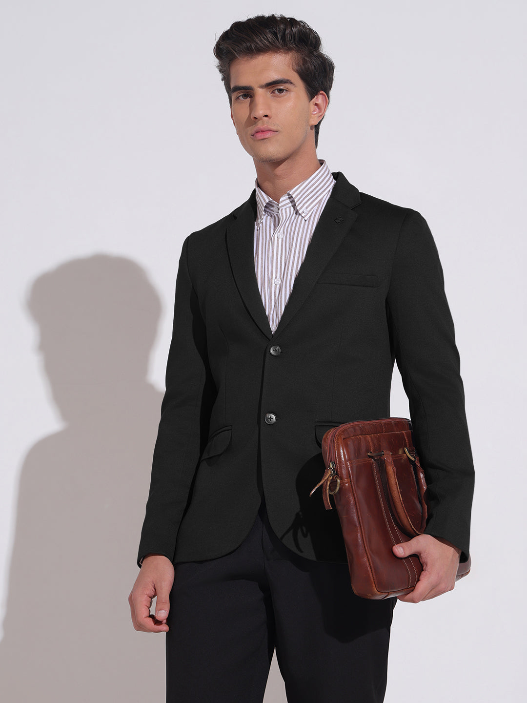 Men's Black Single Breasted Tailored Fit Blazer