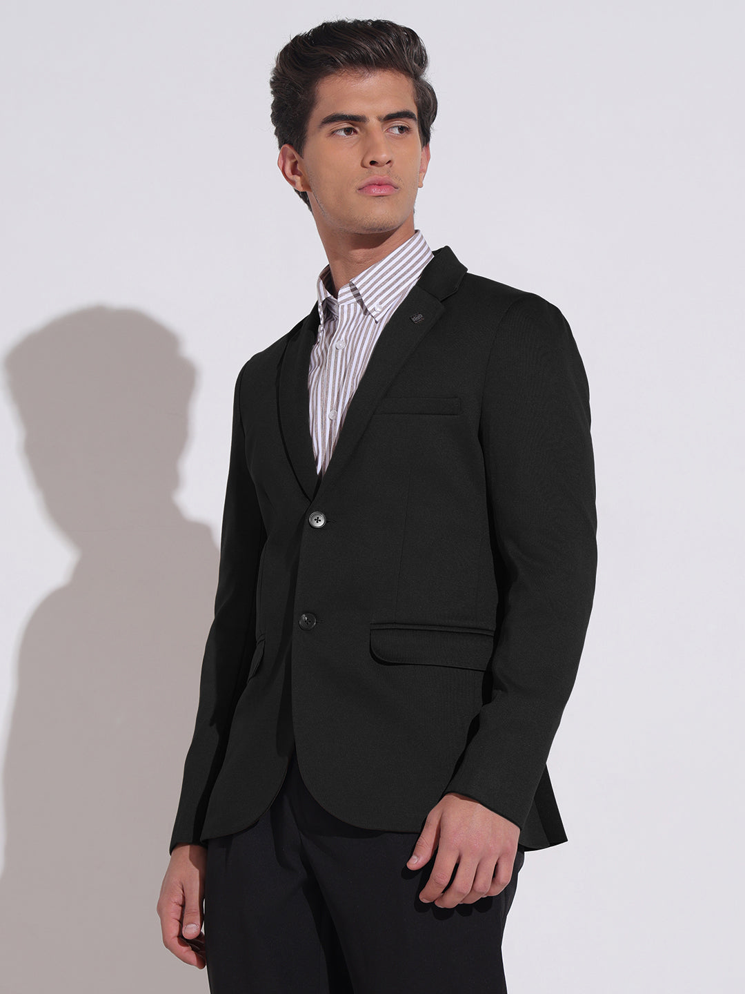 Men's Black Single Breasted Tailored Fit Blazer