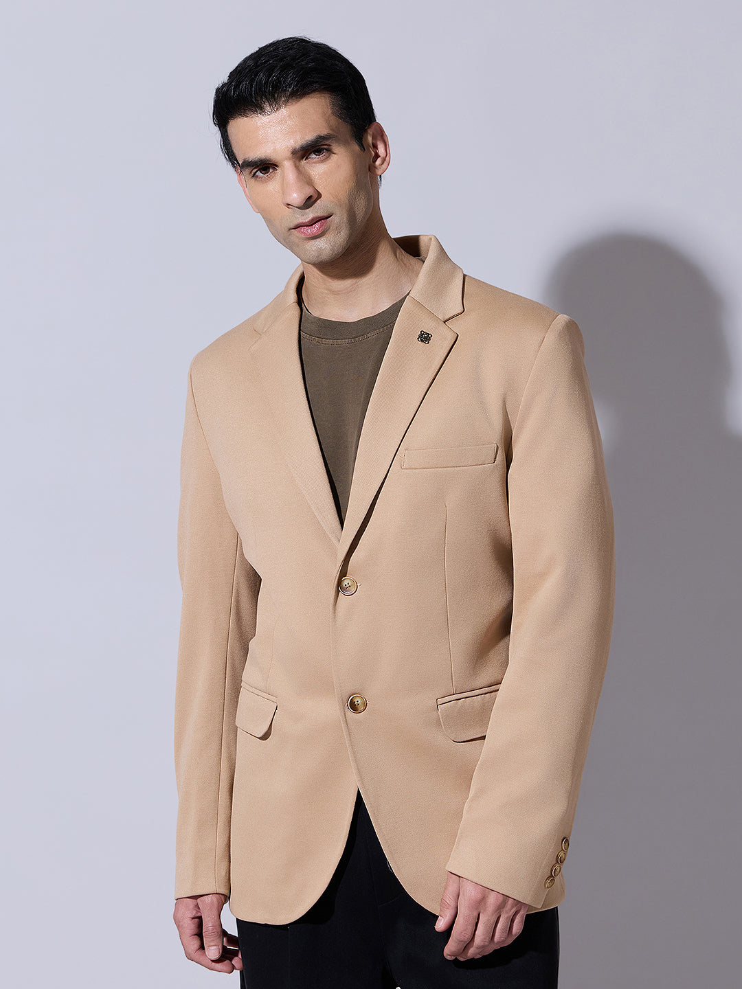 Men's Brown Single Breasted Tailored Fit Blazer