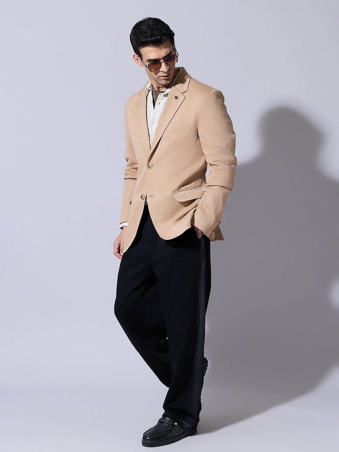 Men's Brown Single Breasted Tailored Fit Blazer