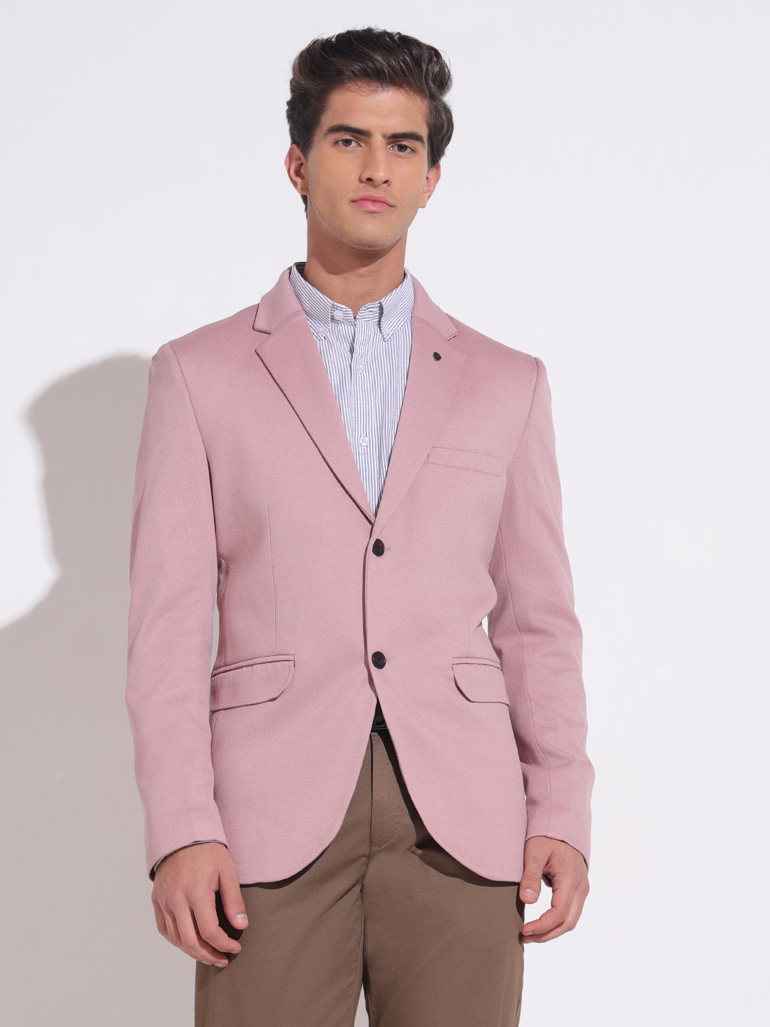 Men's Pink Single Breasted Slim Fit Blazer
