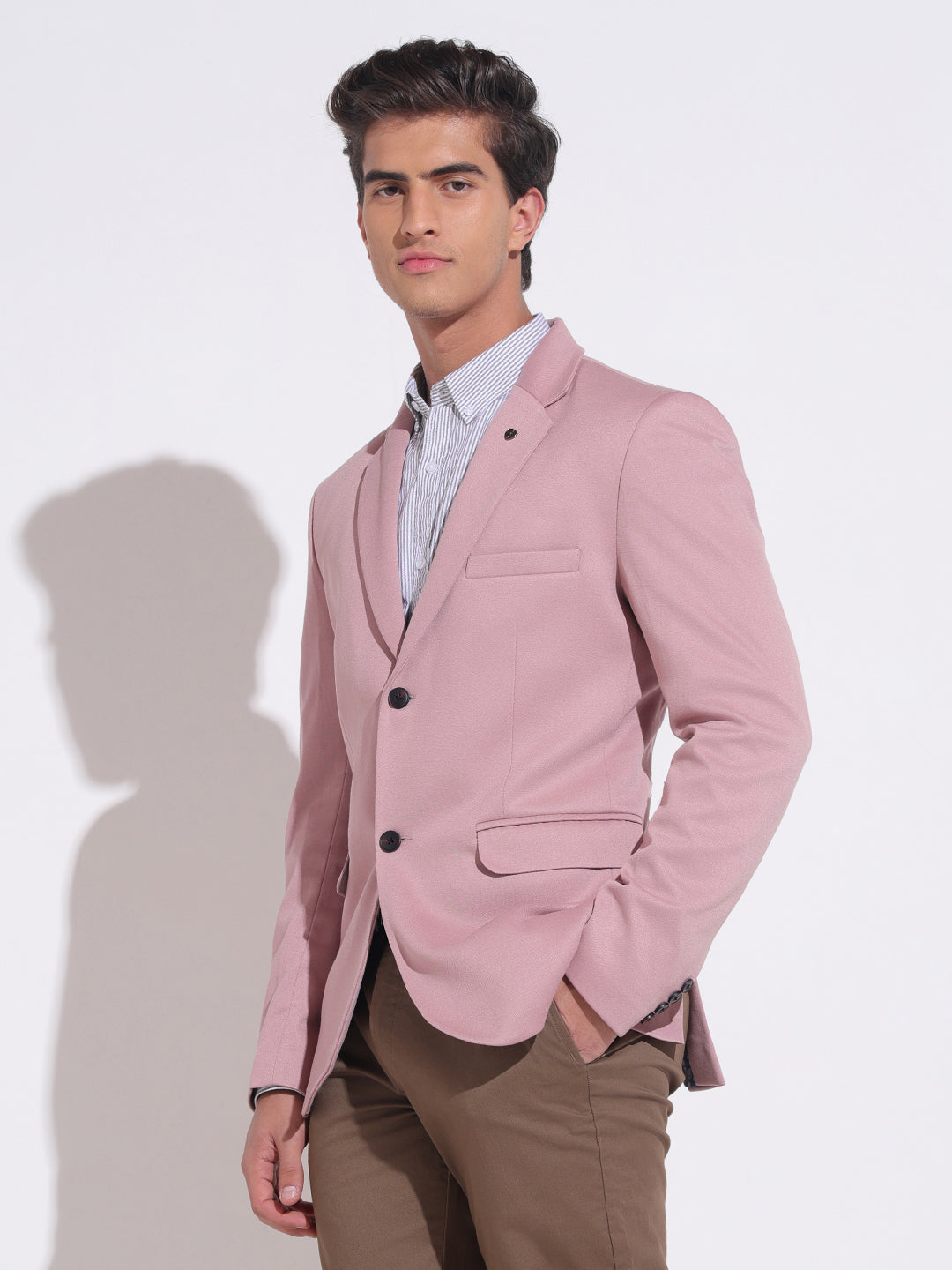 Men's Pink Single Breasted Slim Fit Blazer