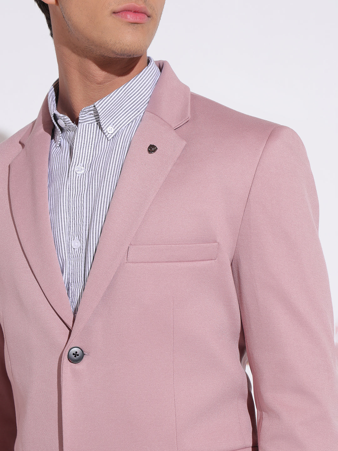 Men's Pink Single Breasted Slim Fit Blazer