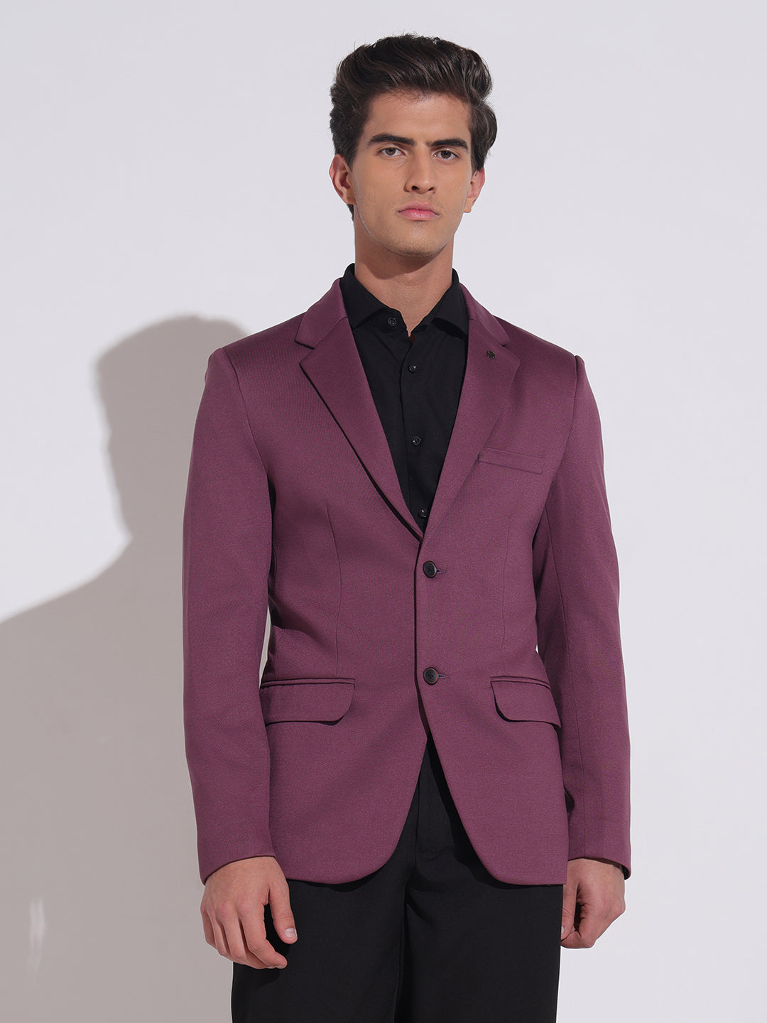 Men's Purple Single Breasted Slim Fit Blazer