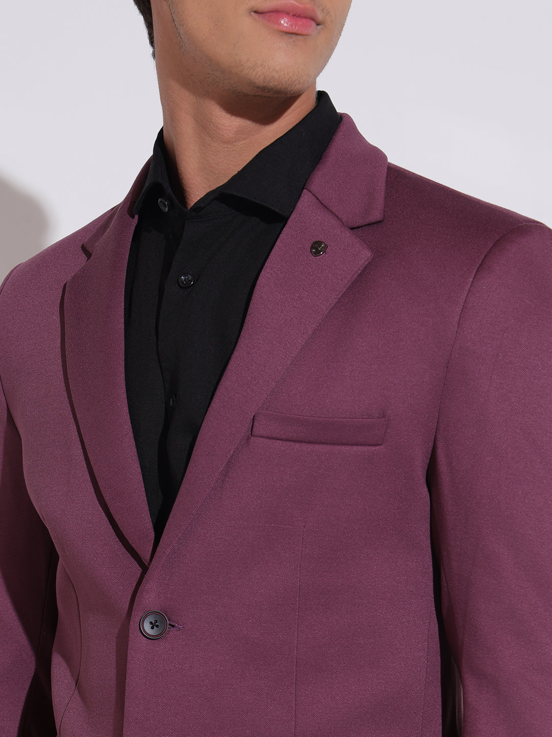 Men's Purple Single Breasted Slim Fit Blazer