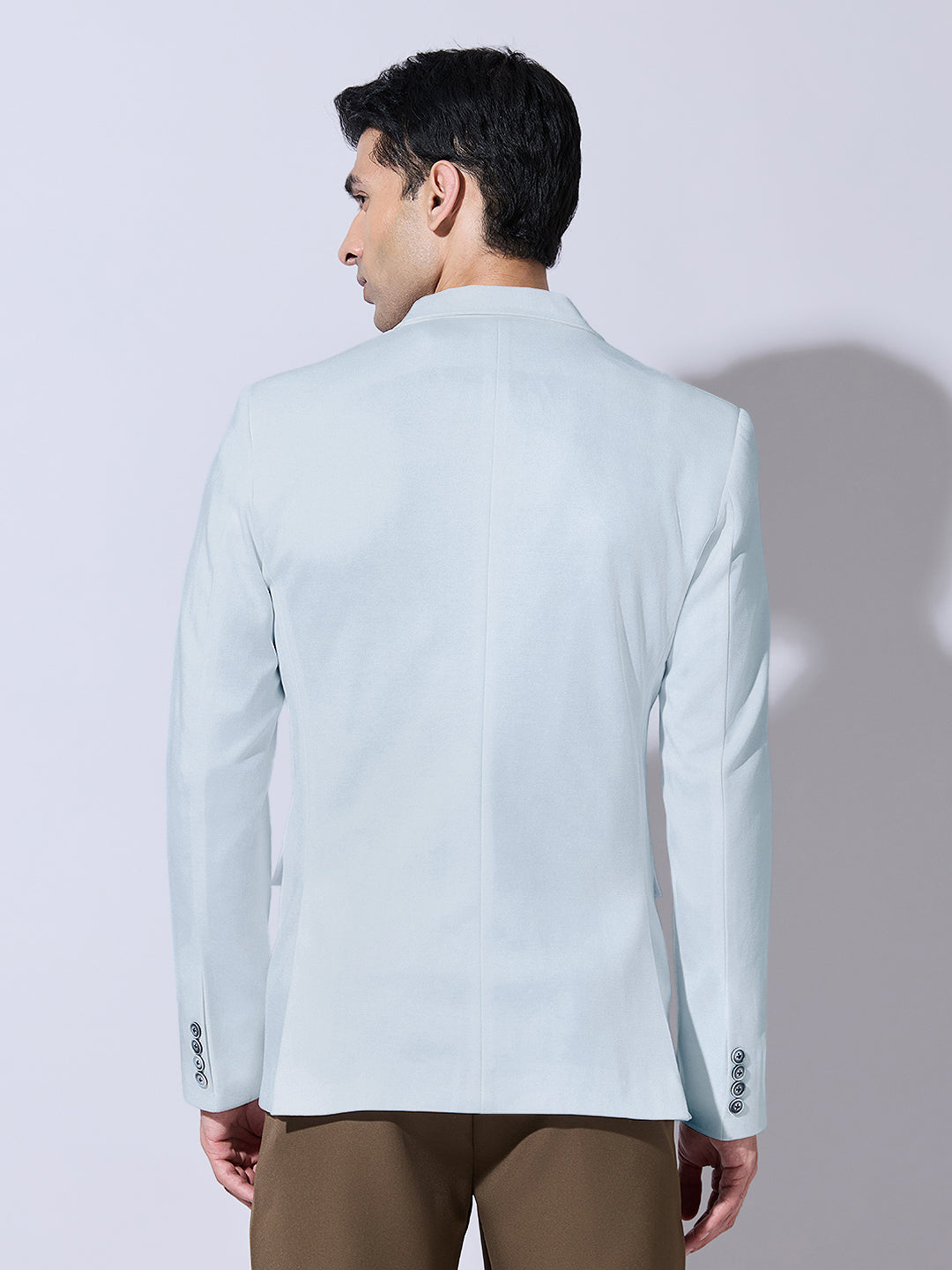 Men's Sky Blue Single Breasted Tailored Fit Blazer