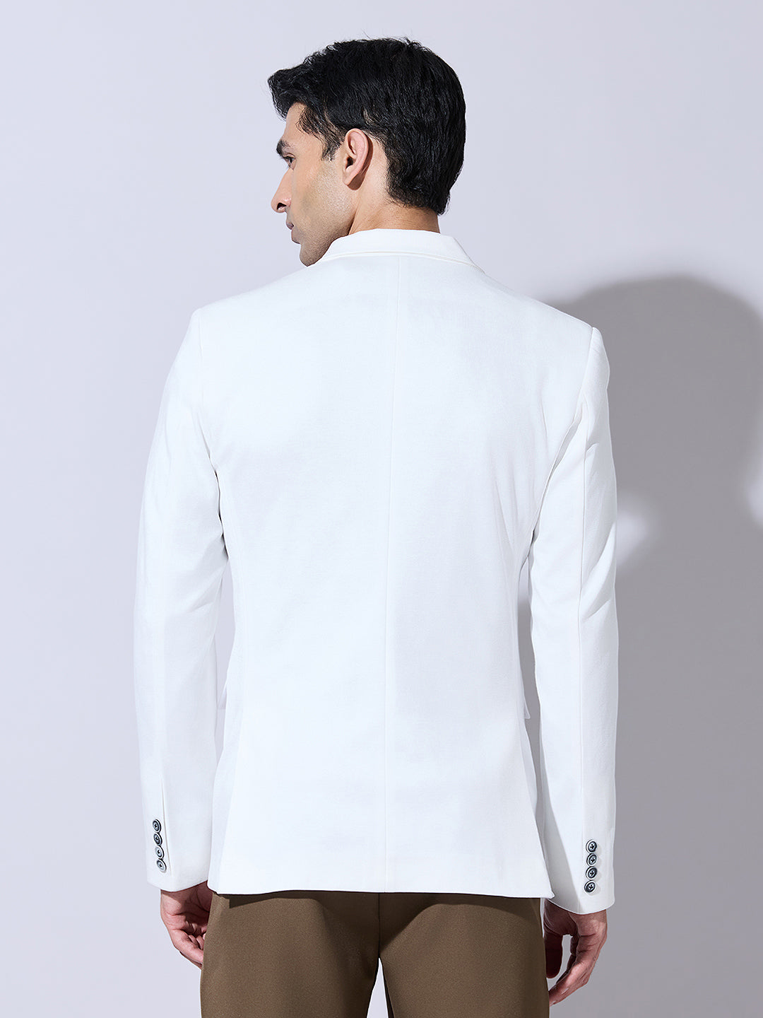 Men's White Single Breasted Tailored Fit Blazer