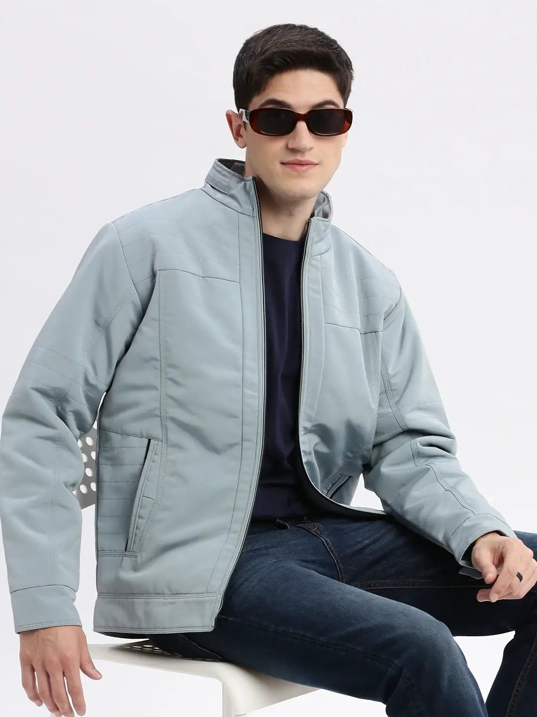 Men's Grey Windcheater Rapid-Dry Bomber Jacket