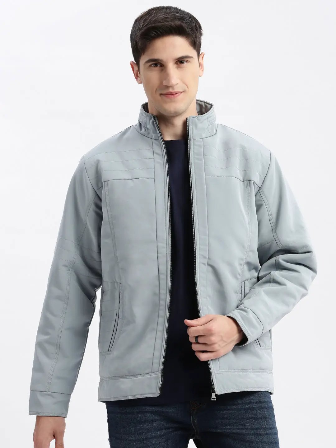 Men's Grey Windcheater Rapid-Dry Bomber Jacket