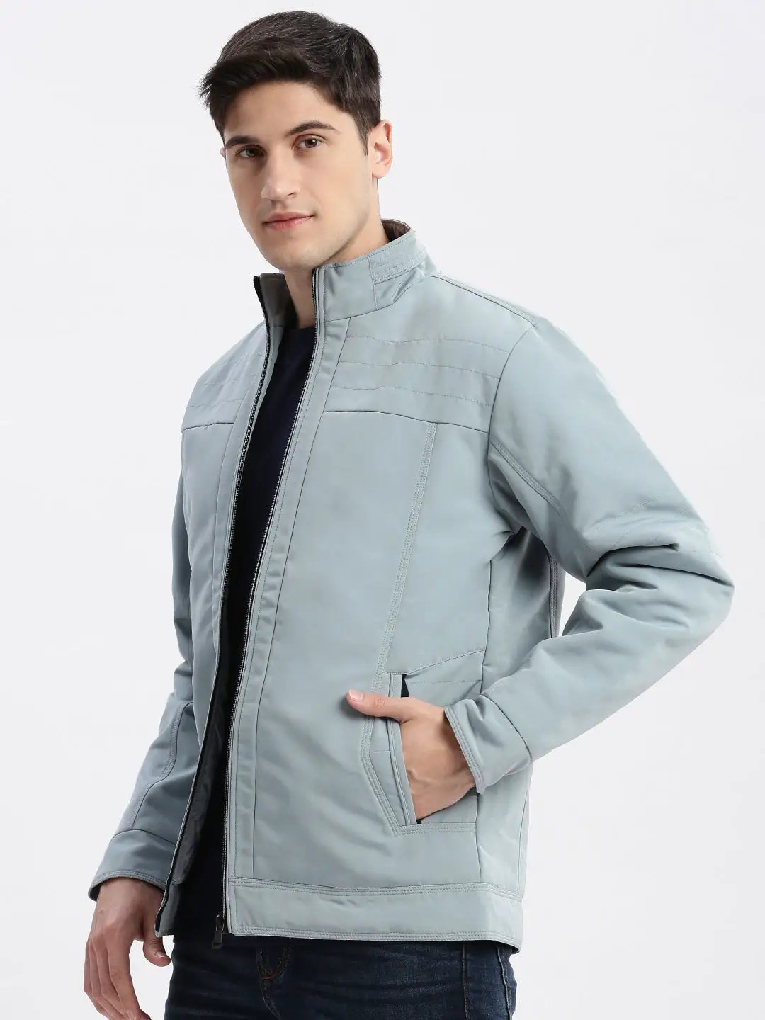 Men's Grey Windcheater Rapid-Dry Bomber Jacket