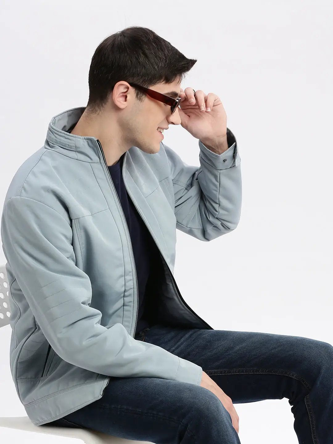 Men's Grey Windcheater Rapid-Dry Bomber Jacket