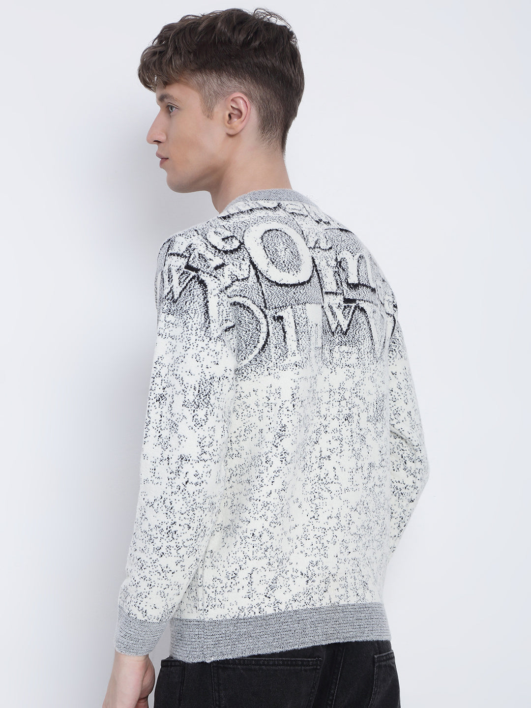 Men's Grey Typography Sweater