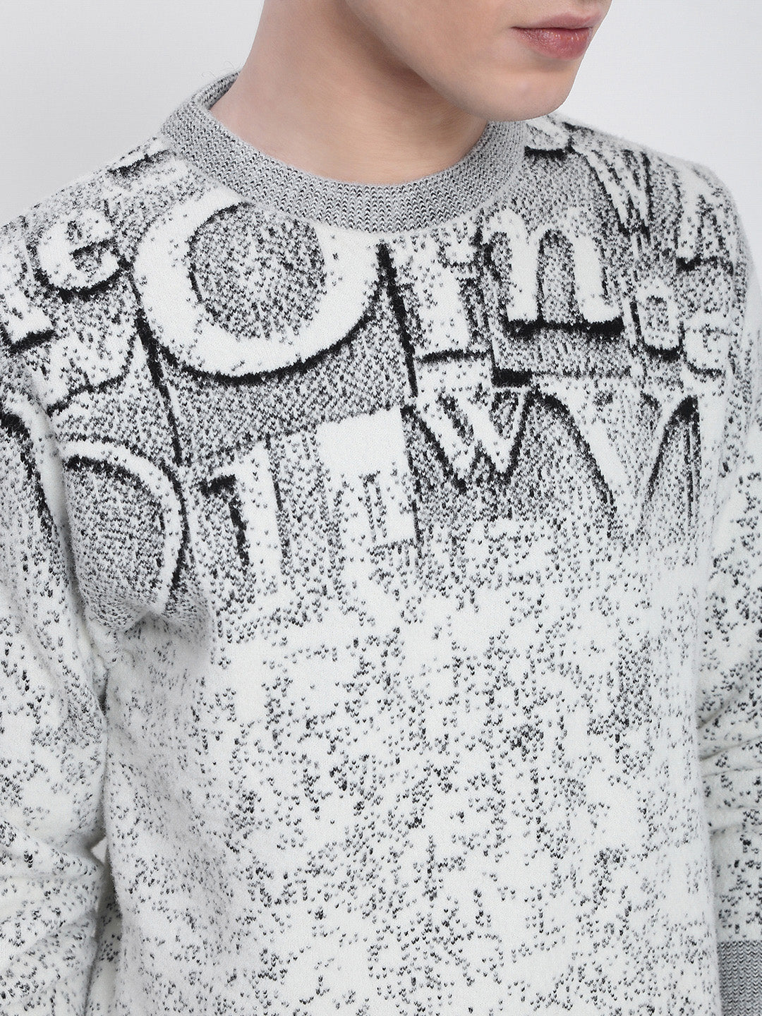Men's Grey Typography Sweater