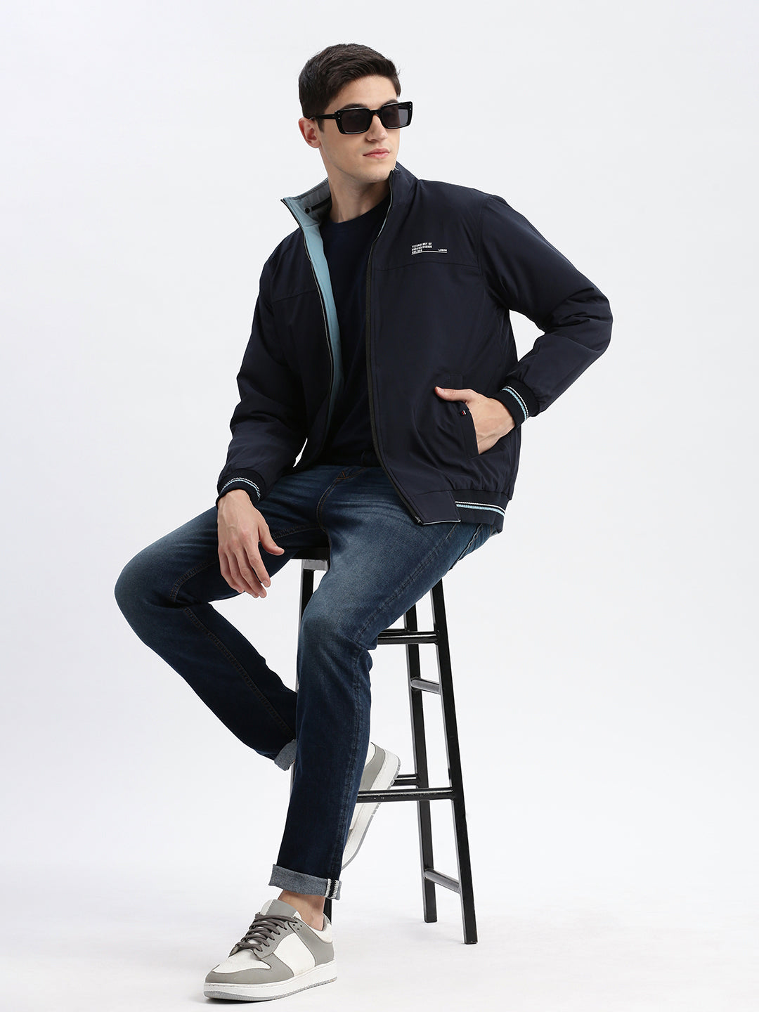 Men's Blue Reversible Rapid-Dry Bomber Jacket