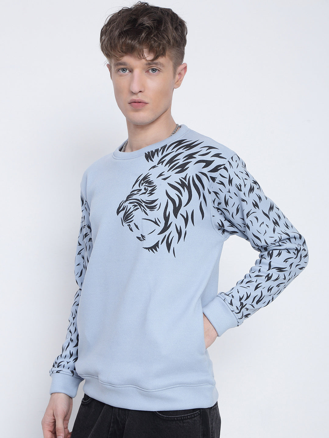 Men's Blue Animal Print Sweatshirt