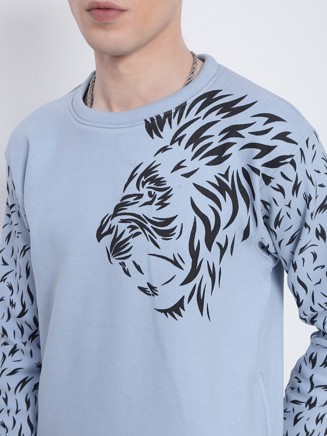 Men's Blue Animal Print Sweatshirt