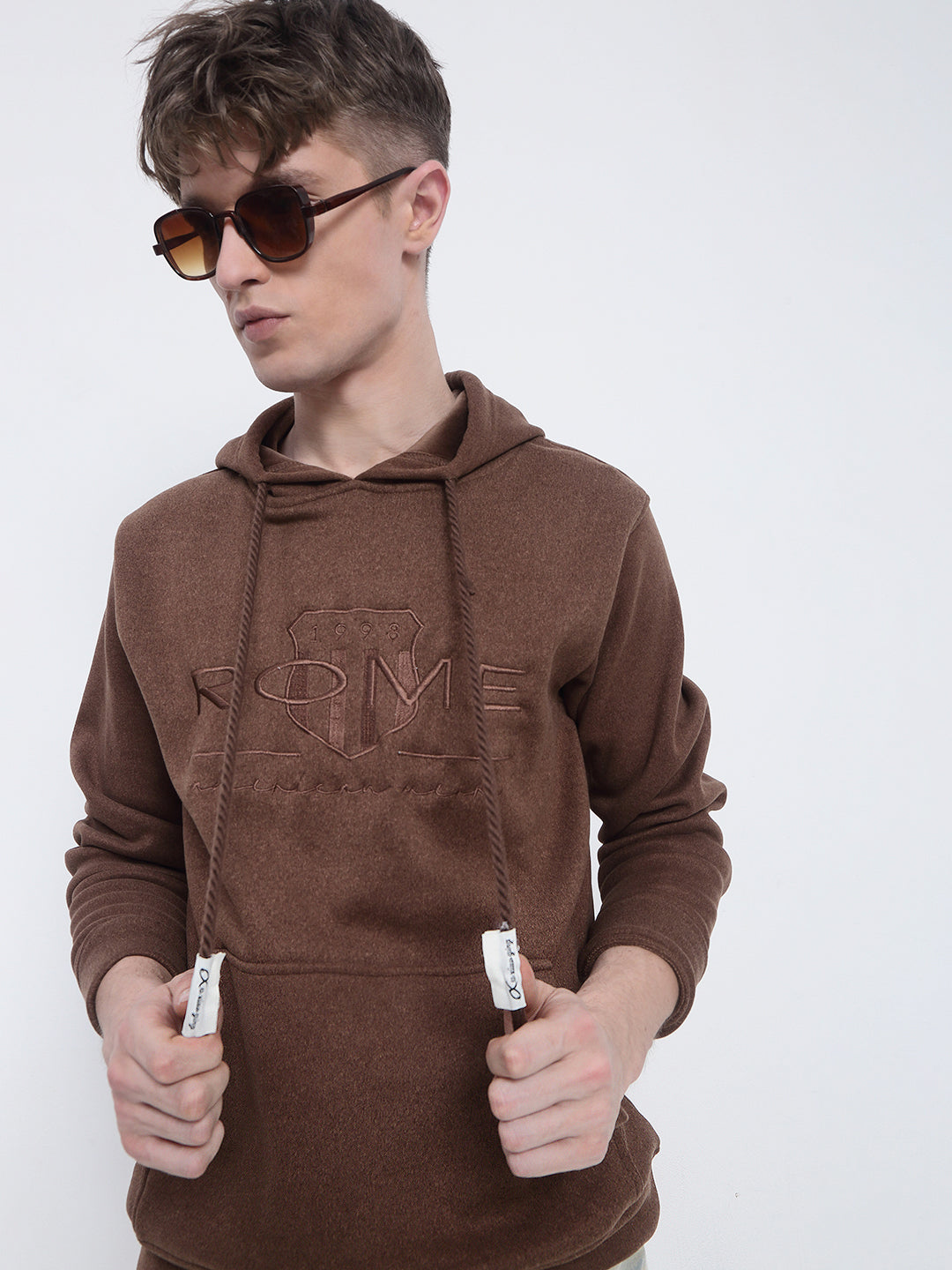 Men's Brown Hoodie with Pockets
