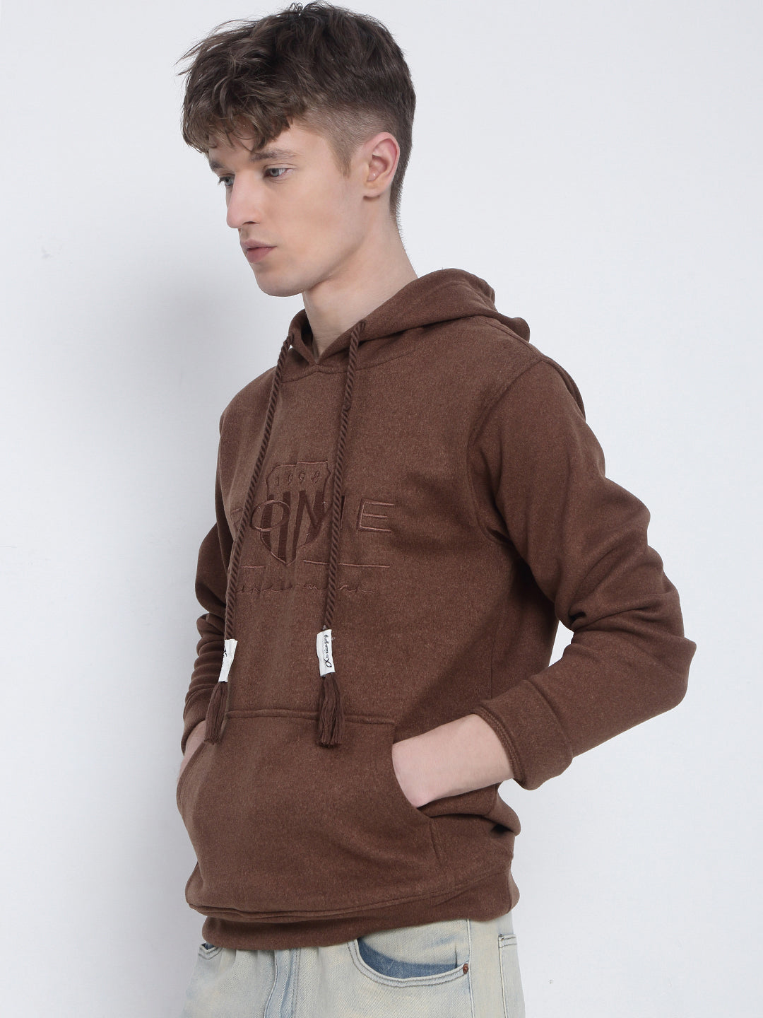 Men's Brown Hoodie with Pockets