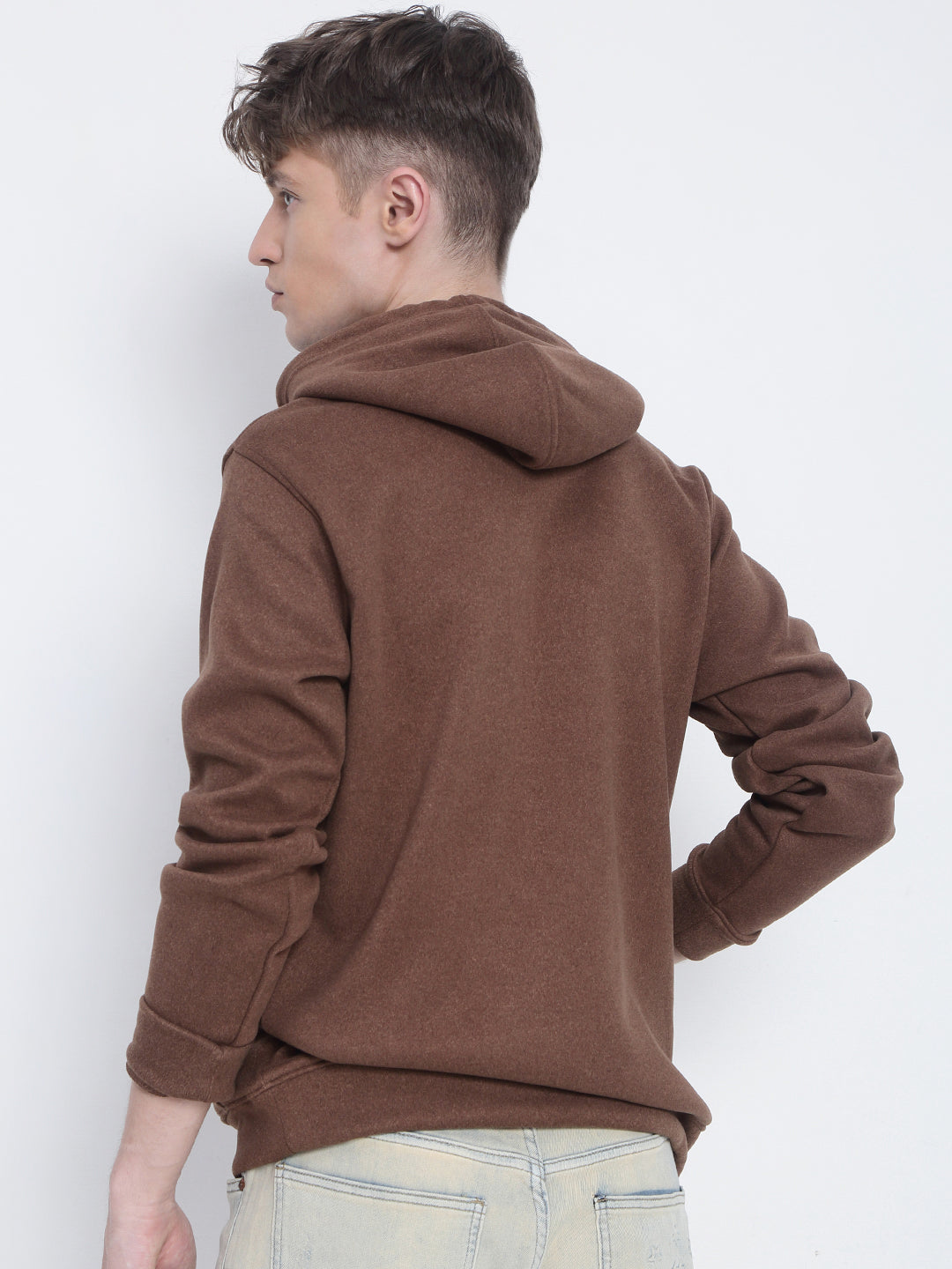 Men's Brown Hoodie with Pockets