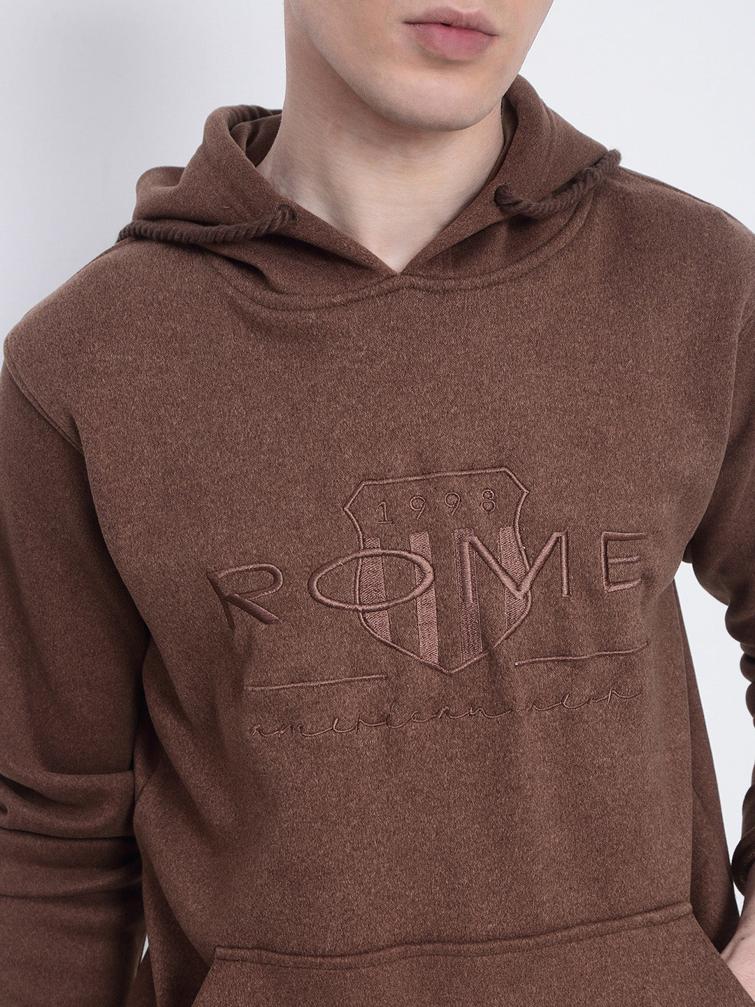Men's Brown Hoodie with Pockets