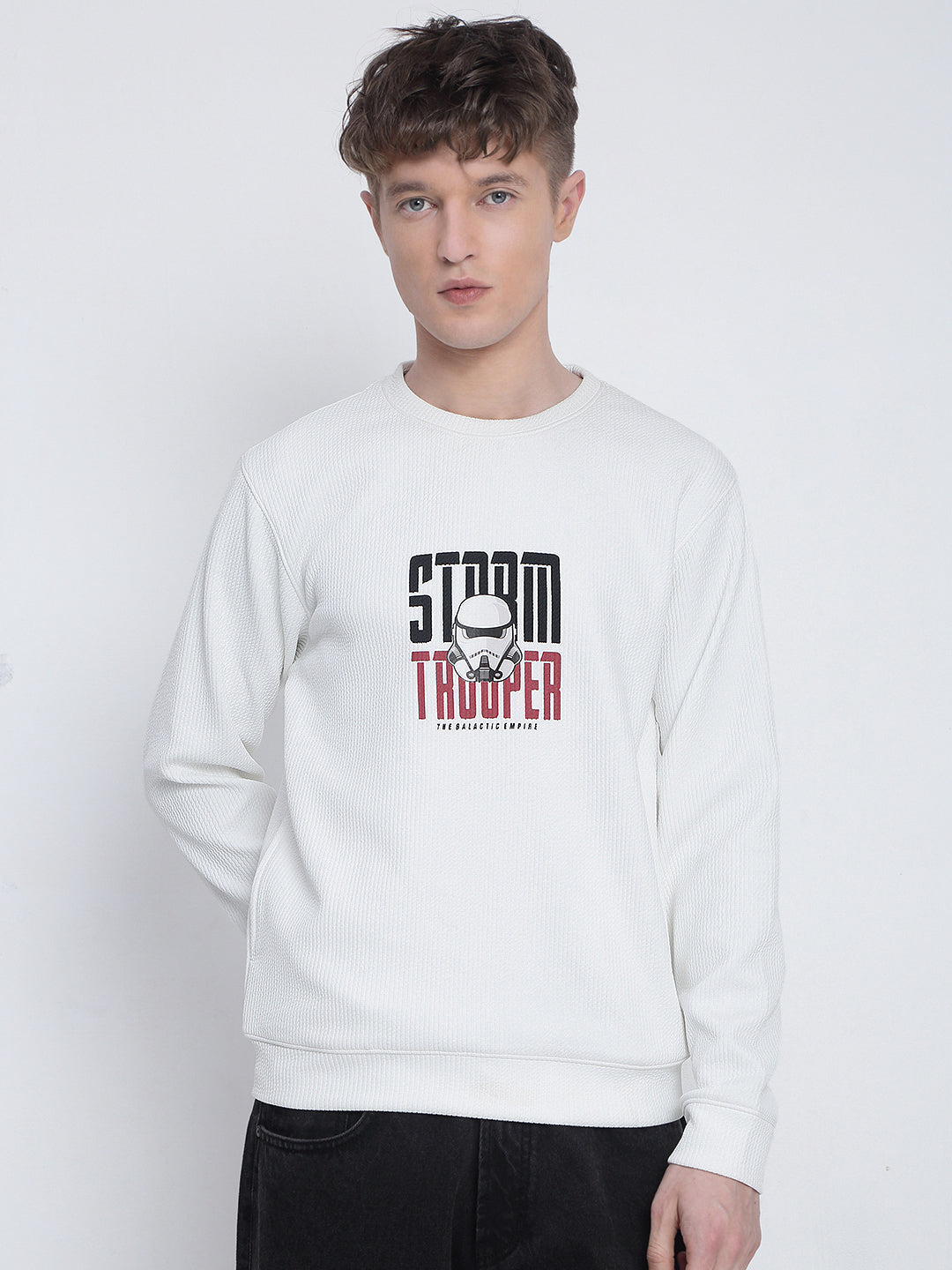 Men's Graphic Printed White Star Wars Sweatshirt