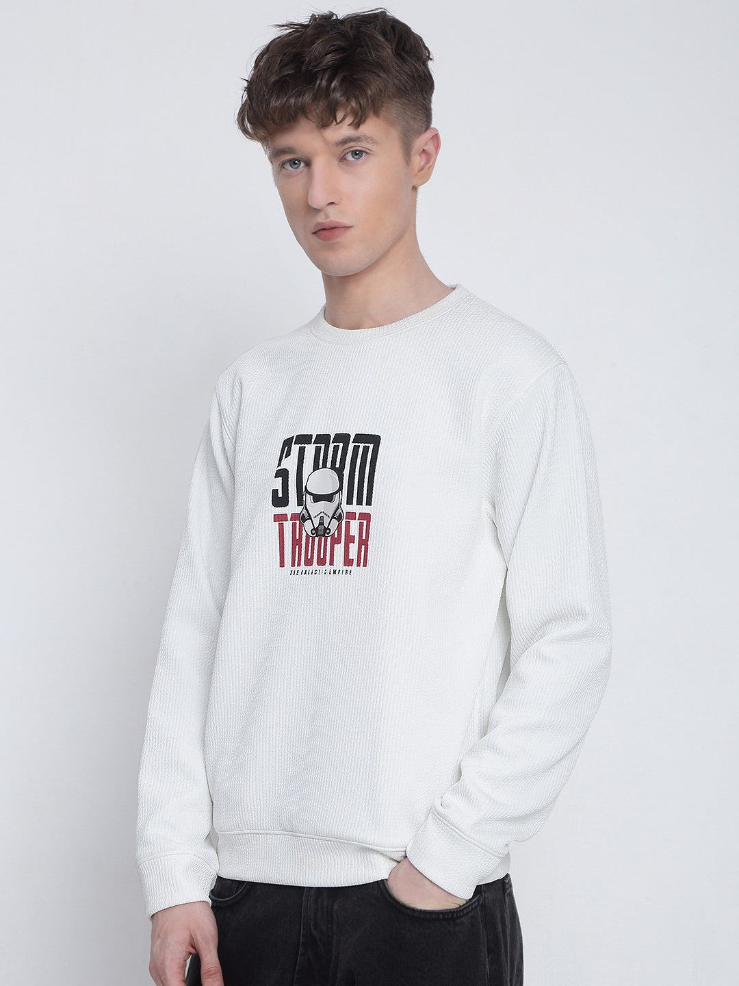 Men's Graphic Printed White Star Wars Sweatshirt