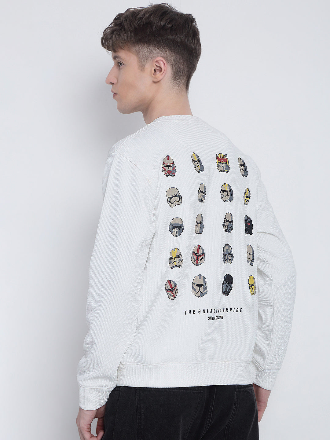Men's Graphic Printed White Star Wars Sweatshirt