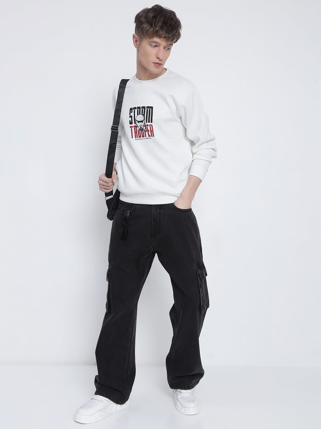 Men's Graphic Printed White Star Wars Sweatshirt