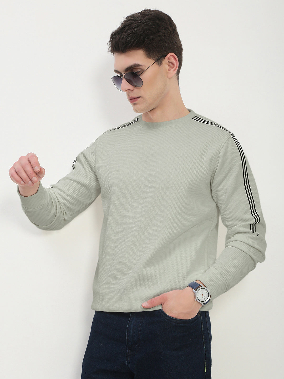 Men's Green Round Neck Sweatshirt