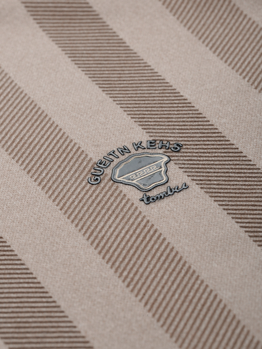 Men's Striped Beige Round Neck Sweatshirt