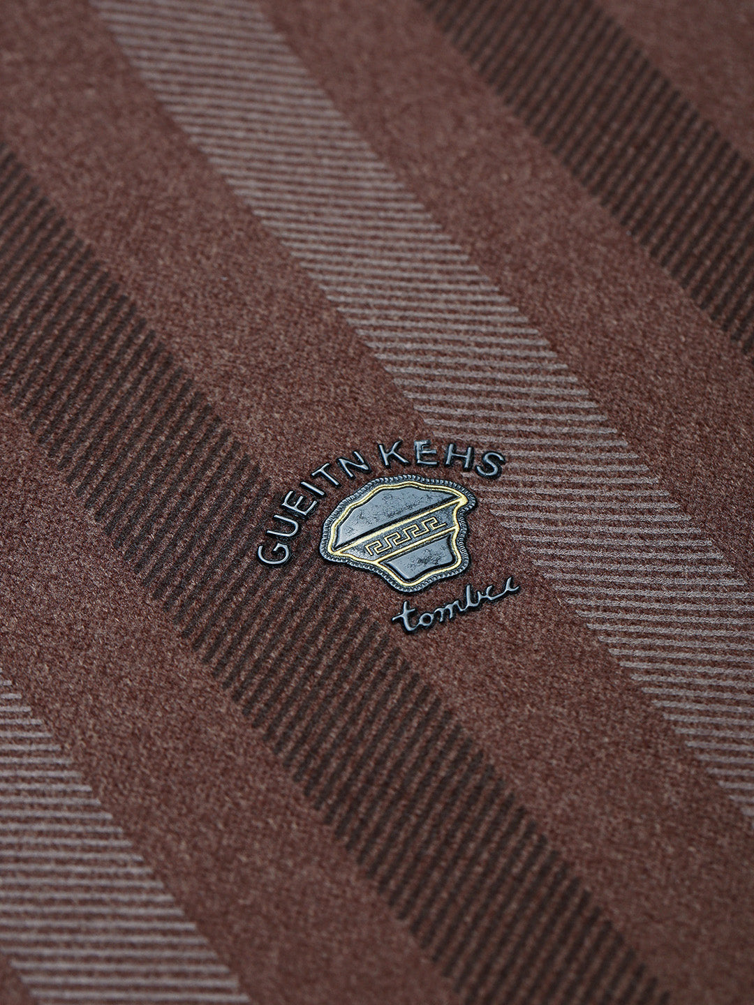 Men's Brown Striped Round Neck Casual Pullover Sweatshirt