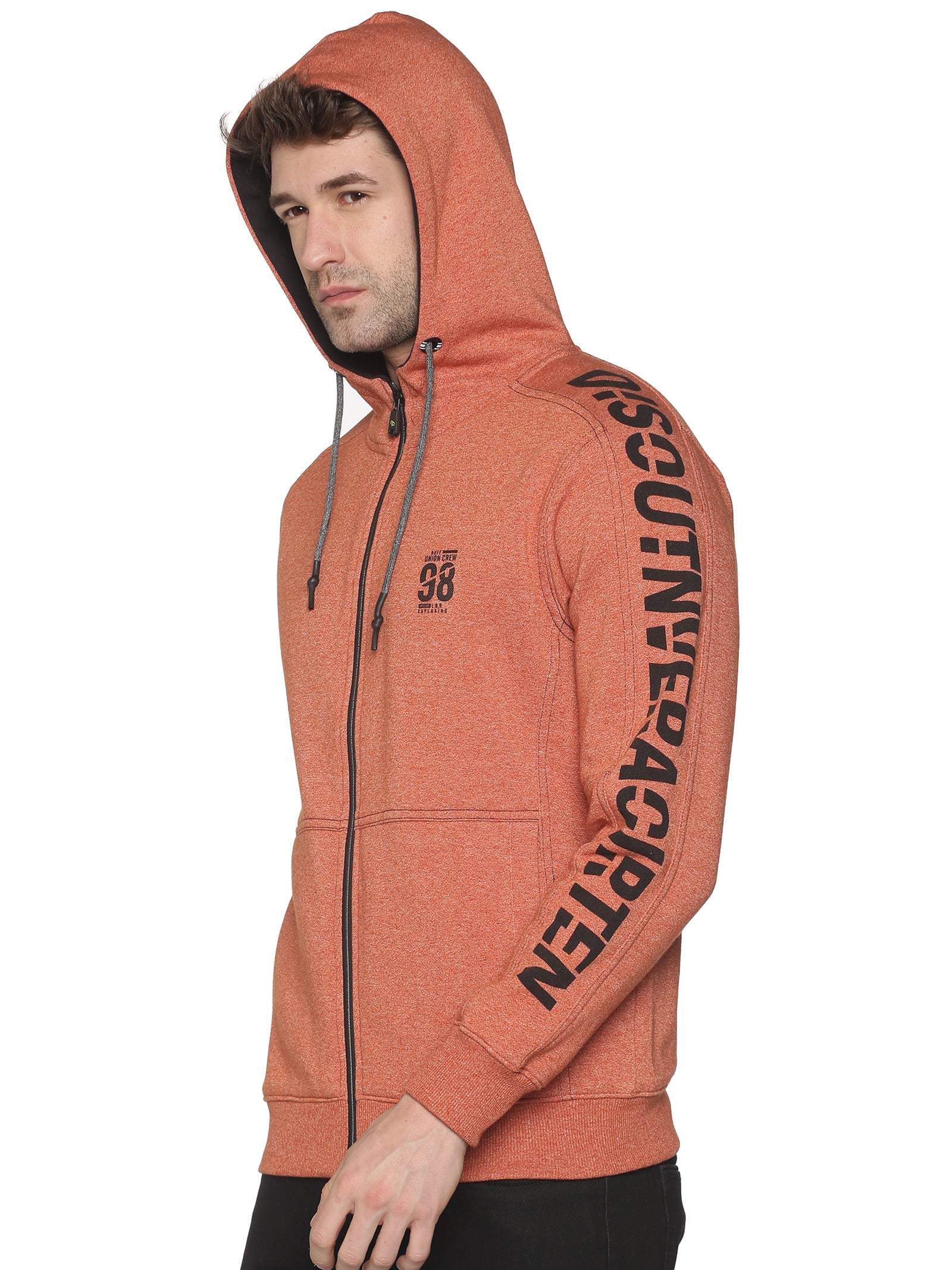 Men Printed Rust Sweatshirt