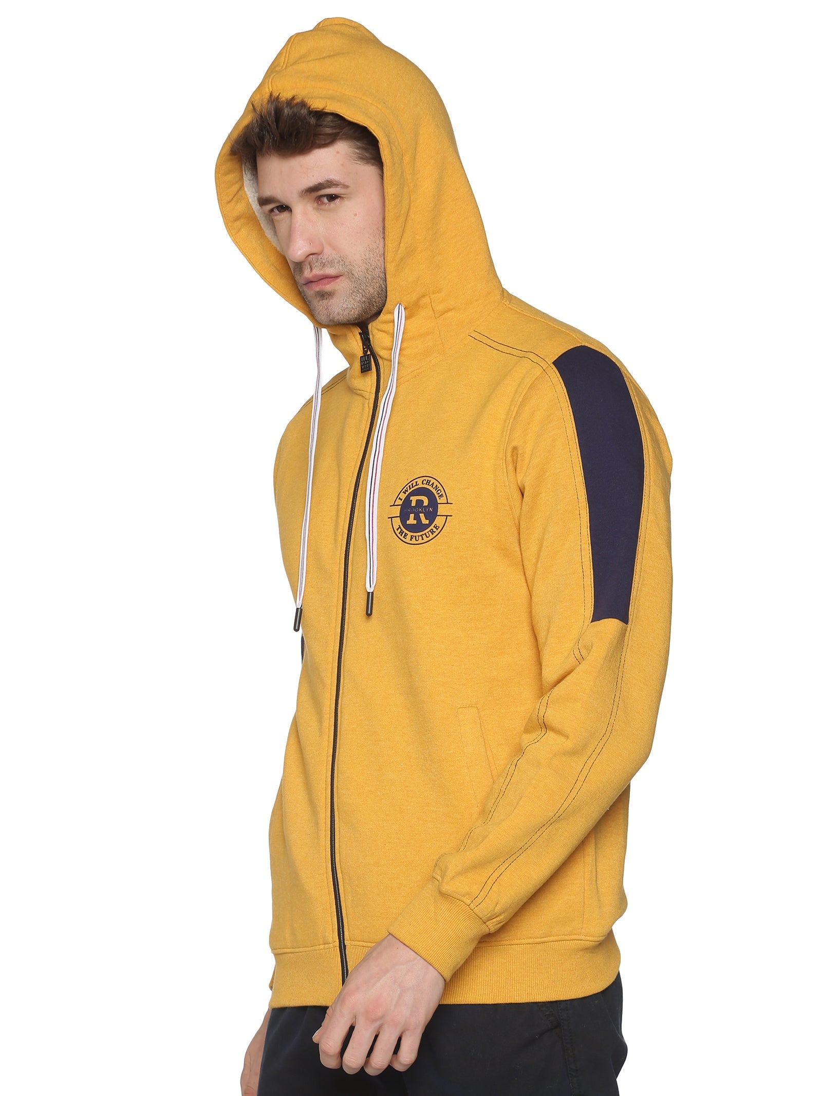 Men Solid Yellow Sweatshirt