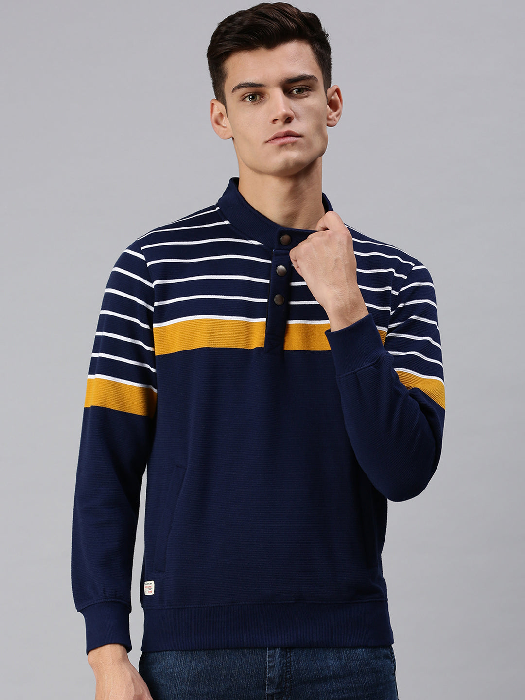 Men Colourblocked Multi Sweatshirt