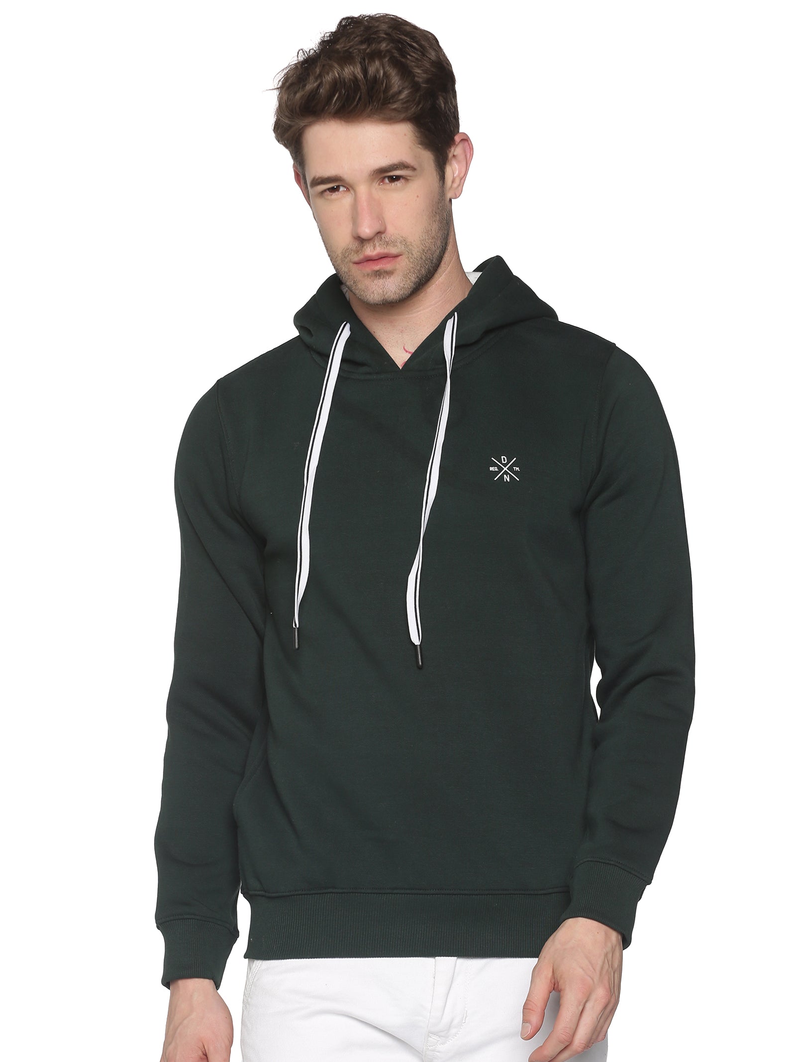 Men Solid Green Sweatshirt