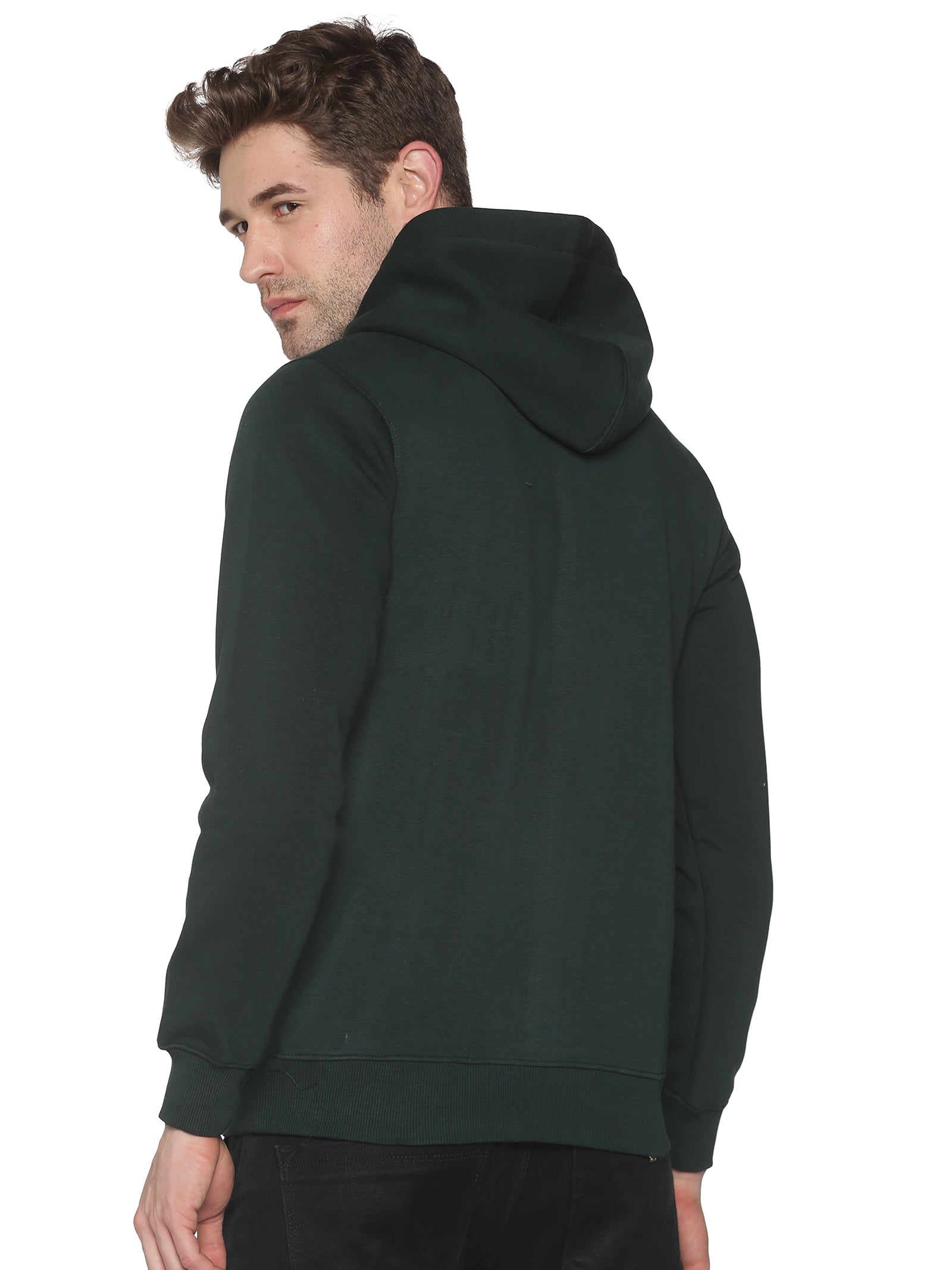 Men Solid Green Sweatshirt