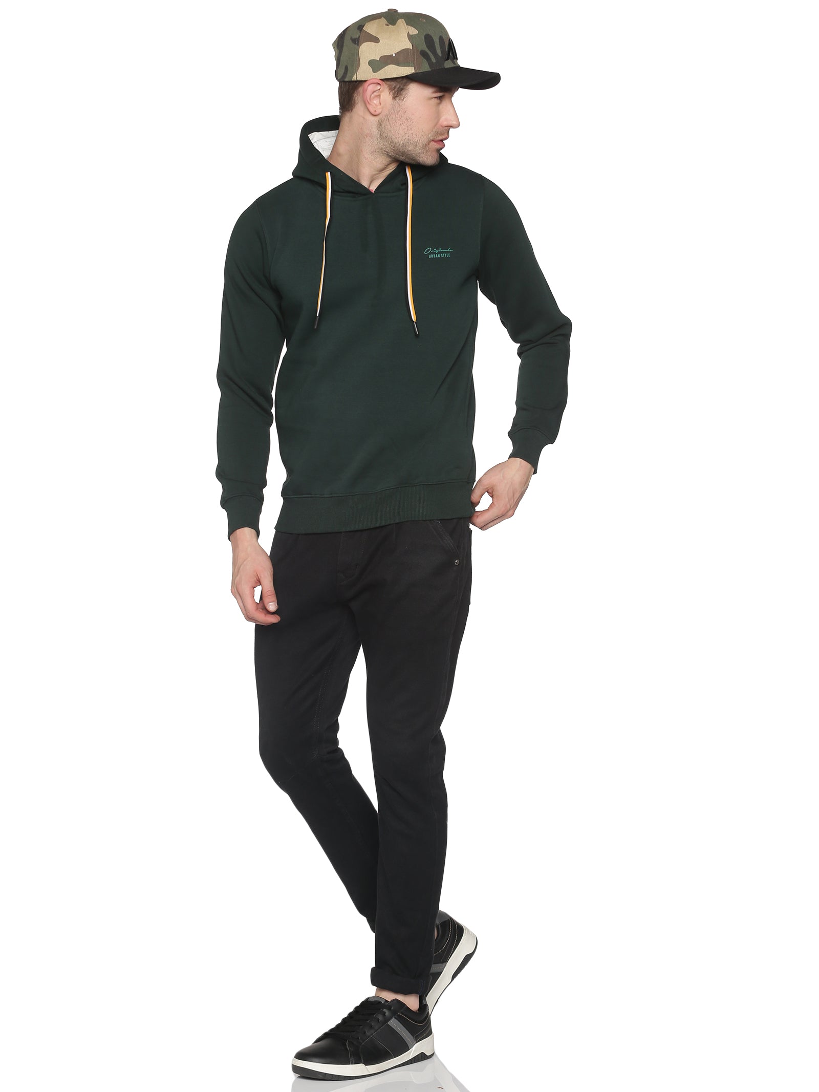 Men Solid Green Sweatshirt