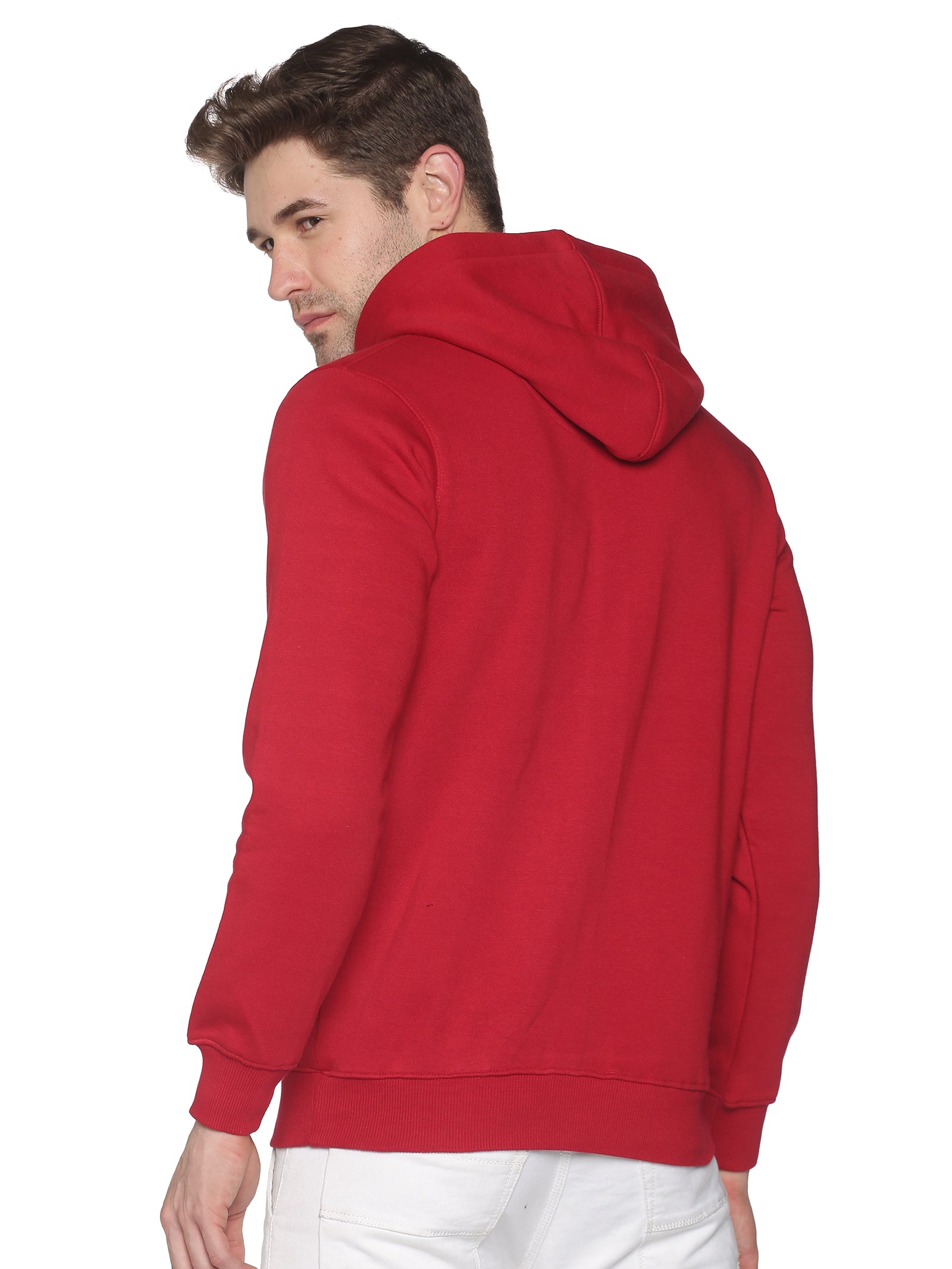 Men Solid Red Sweatshirt