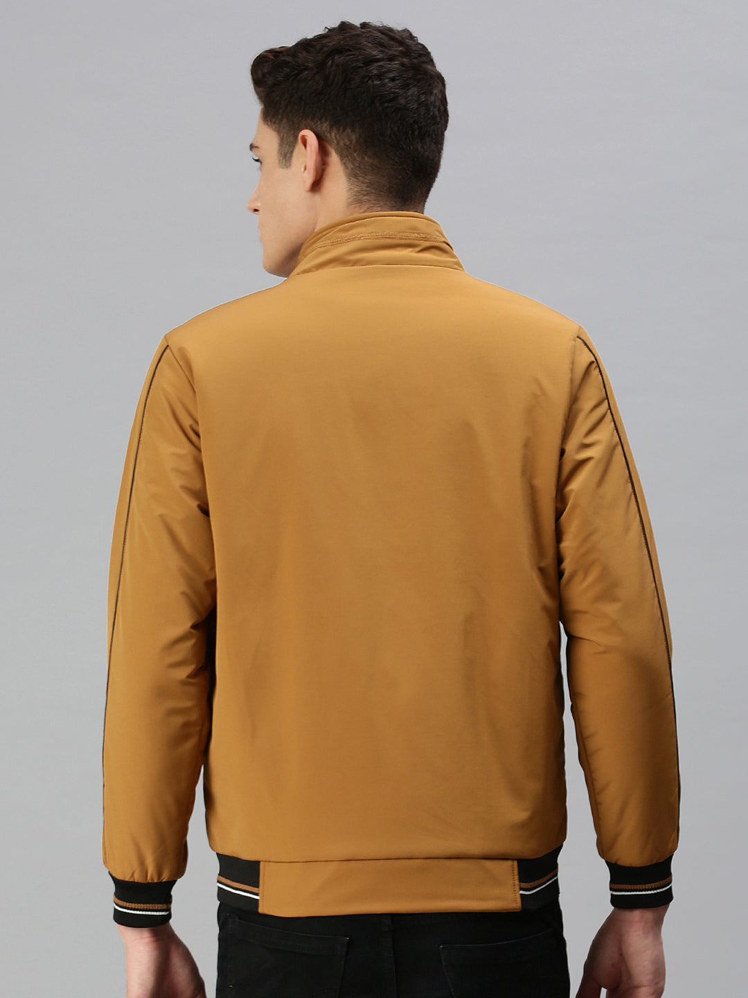 Men Solid Brown Sporty Jacket