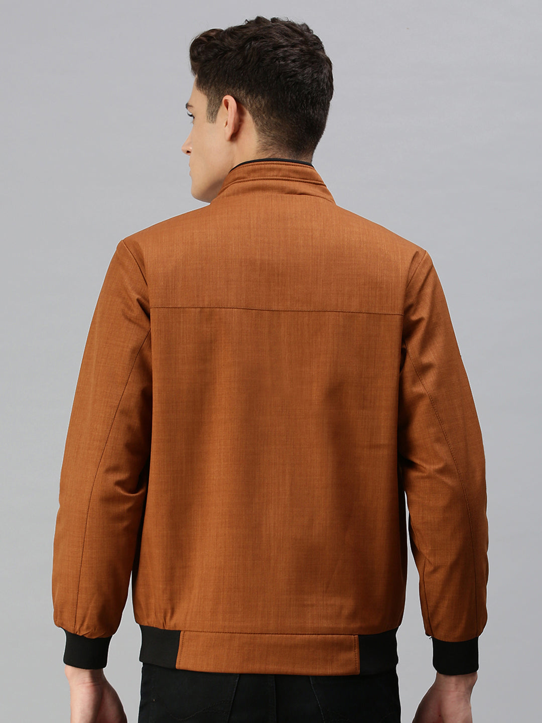 Men Solid Brown Sporty Jacket