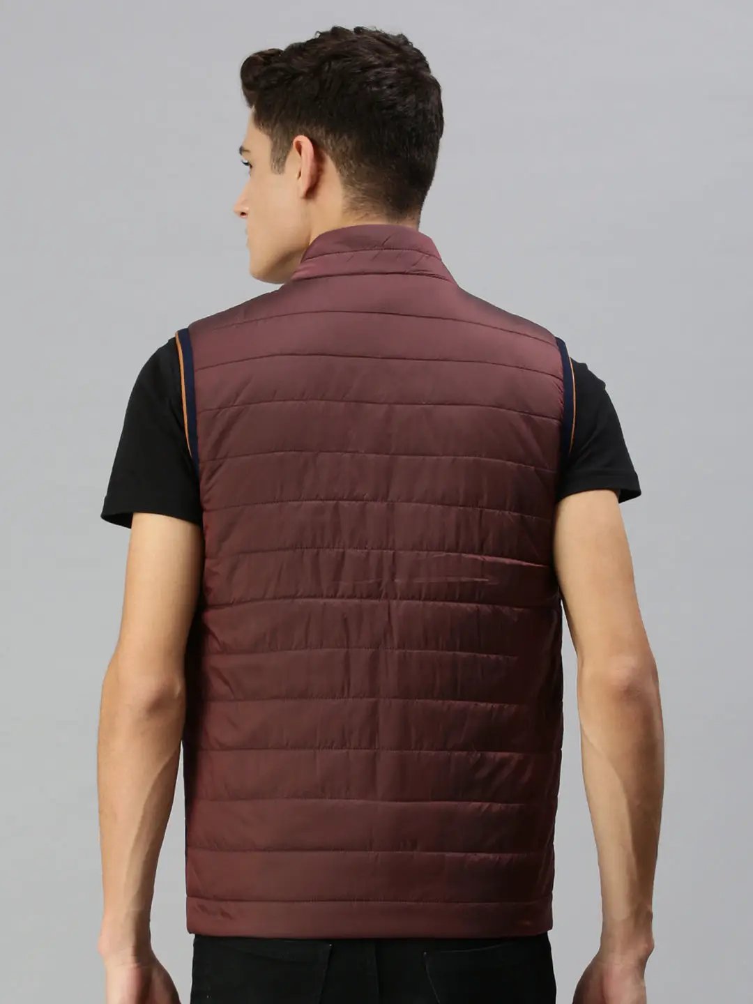 Men's Maroon Lightweight Puffer Jacket