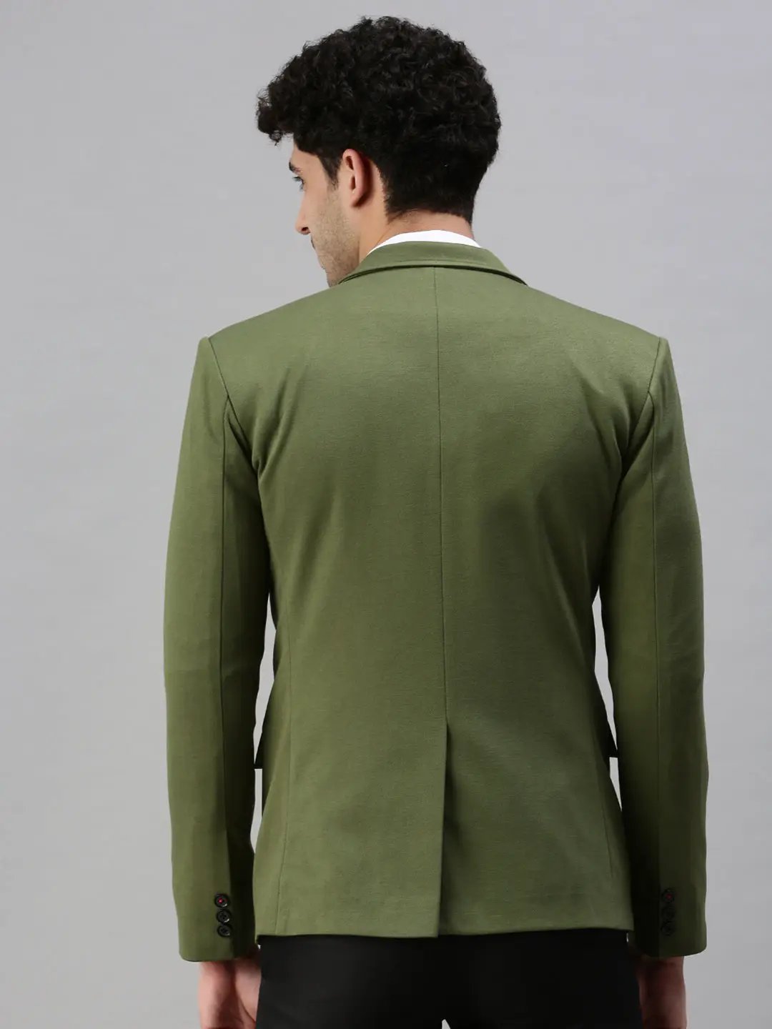 Men's Green Solid Casual Single Breasted Blazer - from SHOWOFFFF