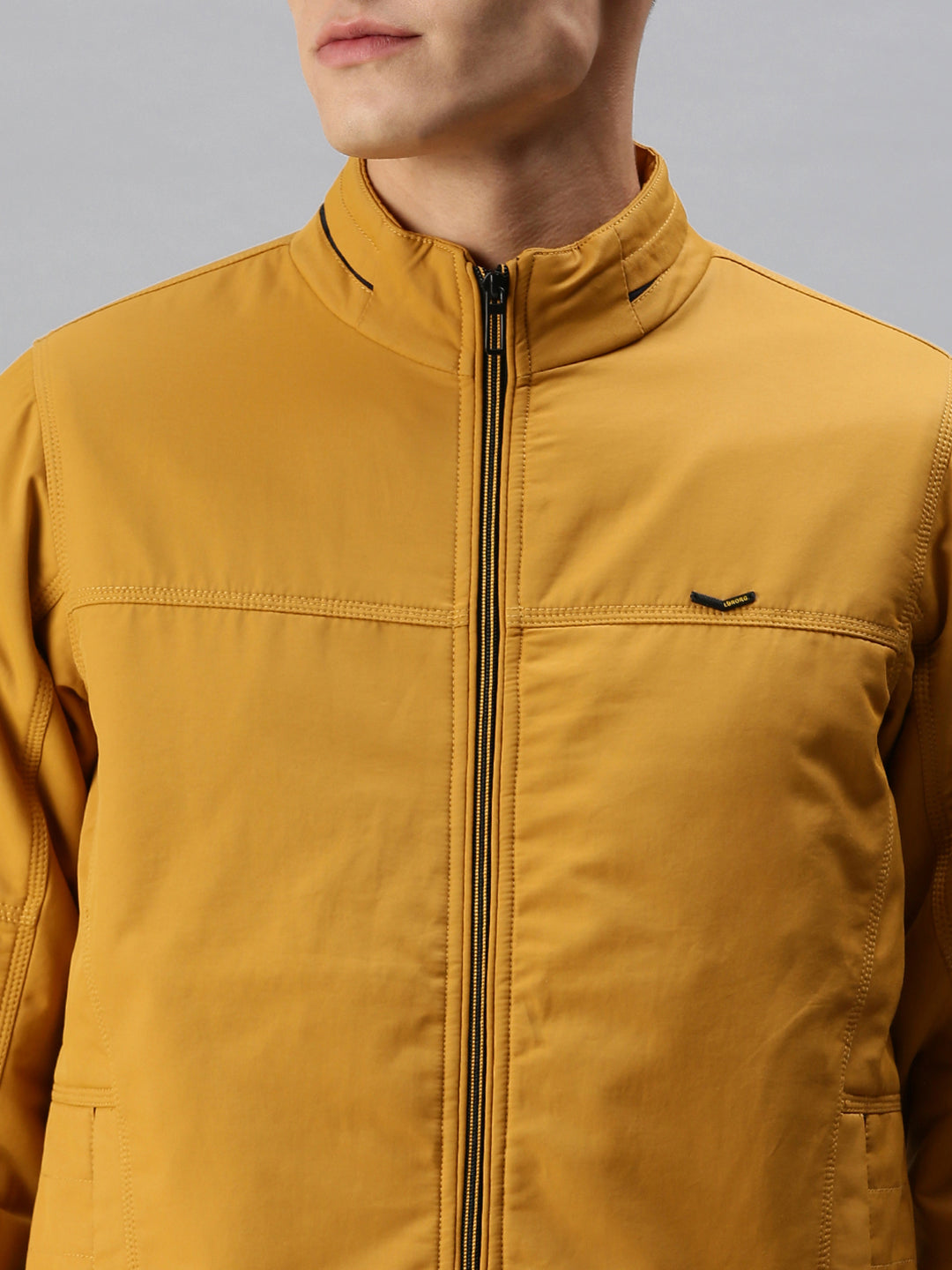 Men Solid Yellow Open Front Jacket