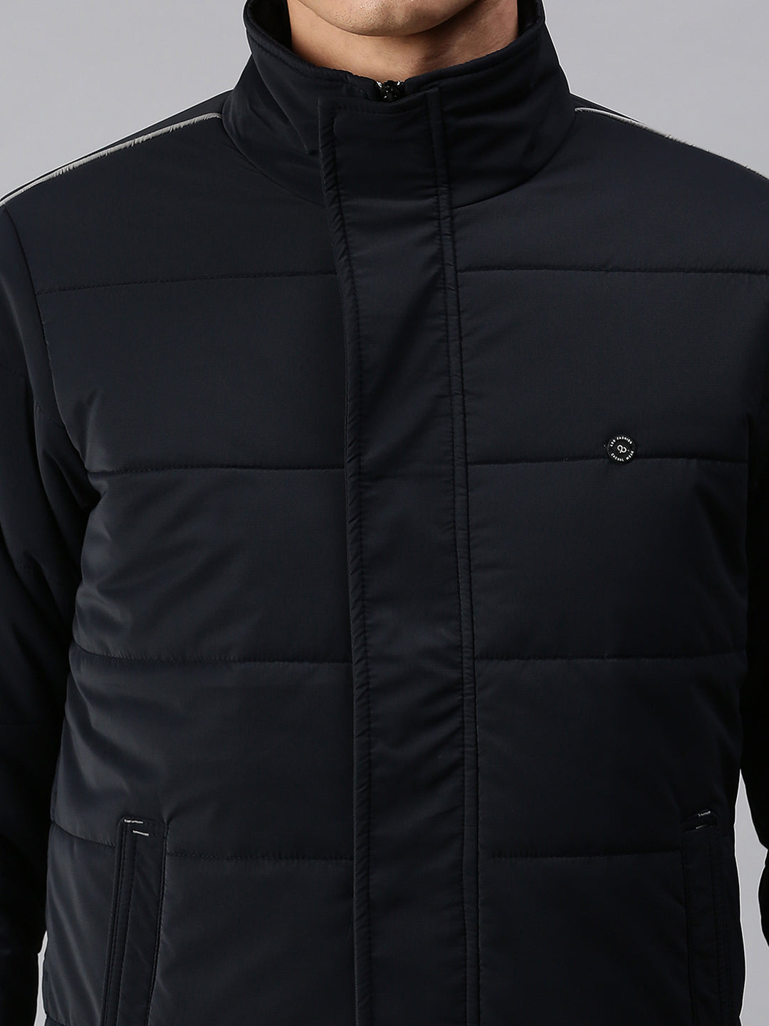 Men's Solid Black Padded Jacket