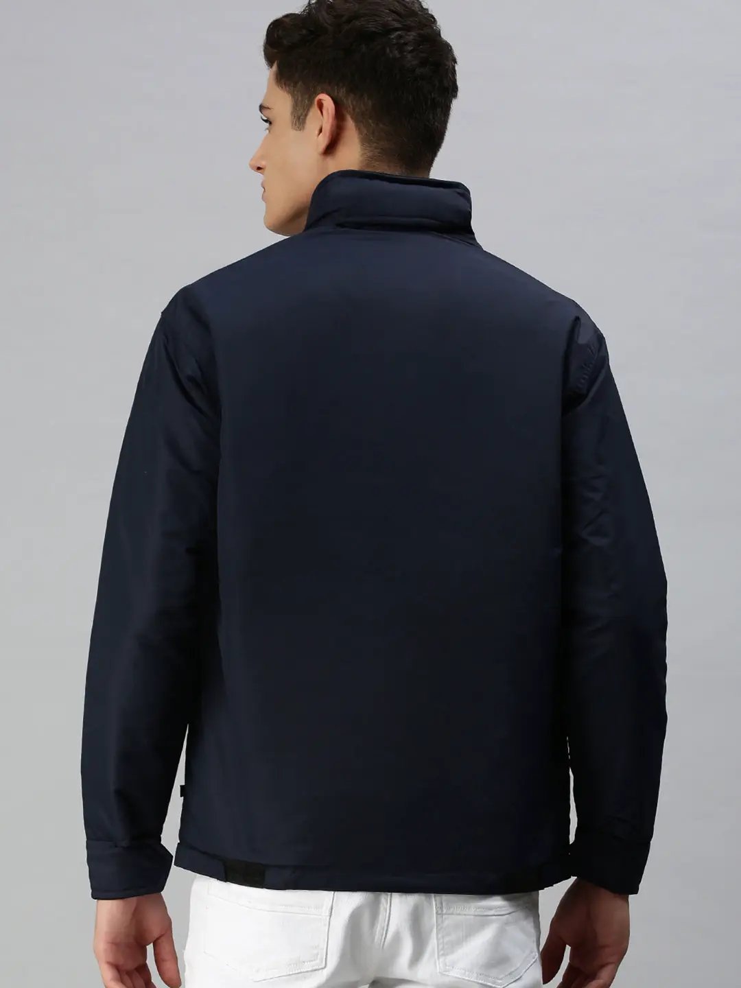 Men's Solid Black Open Front Jacket