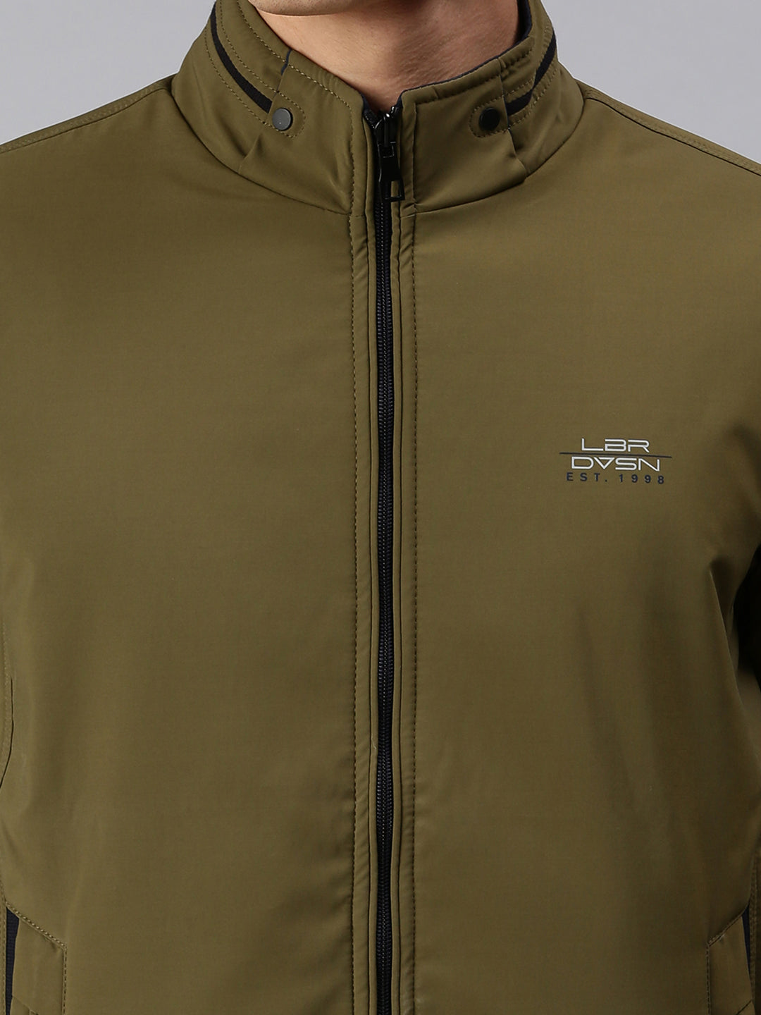 Men's Solid Green Open Front Jacket