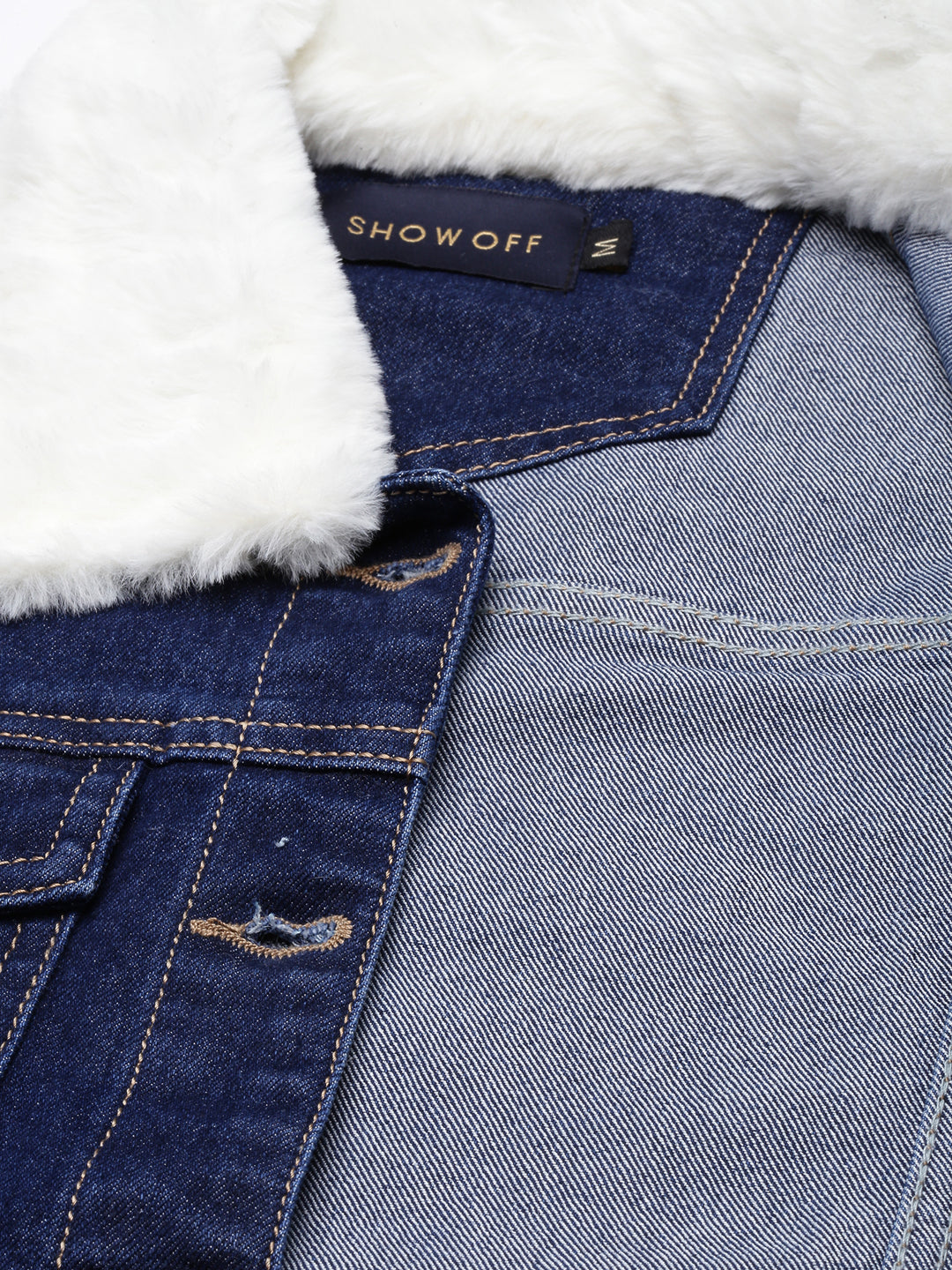 Women's Navy Blue Washed Cotton Denim Jacket